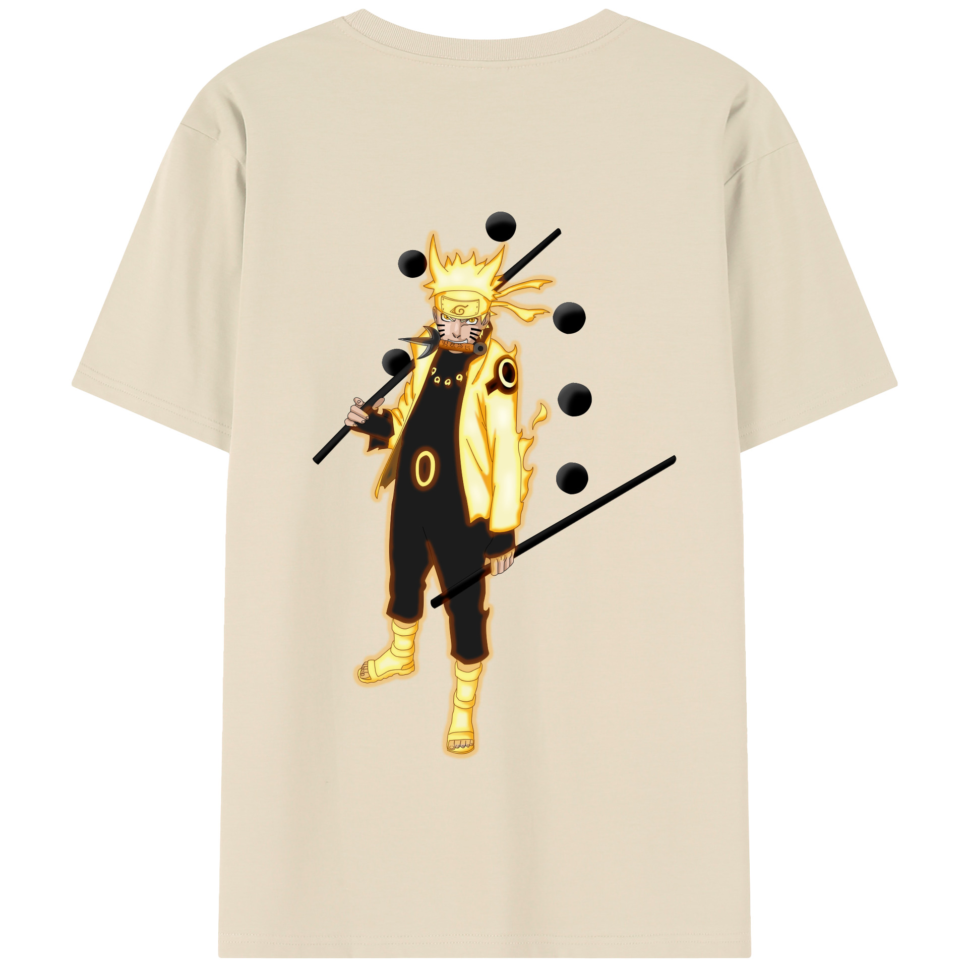 （画像用） NARUTO -ナルト- うずまき ナルト Uzumaki Naruto 綿100％半袖Tシャツ（背面プリント）