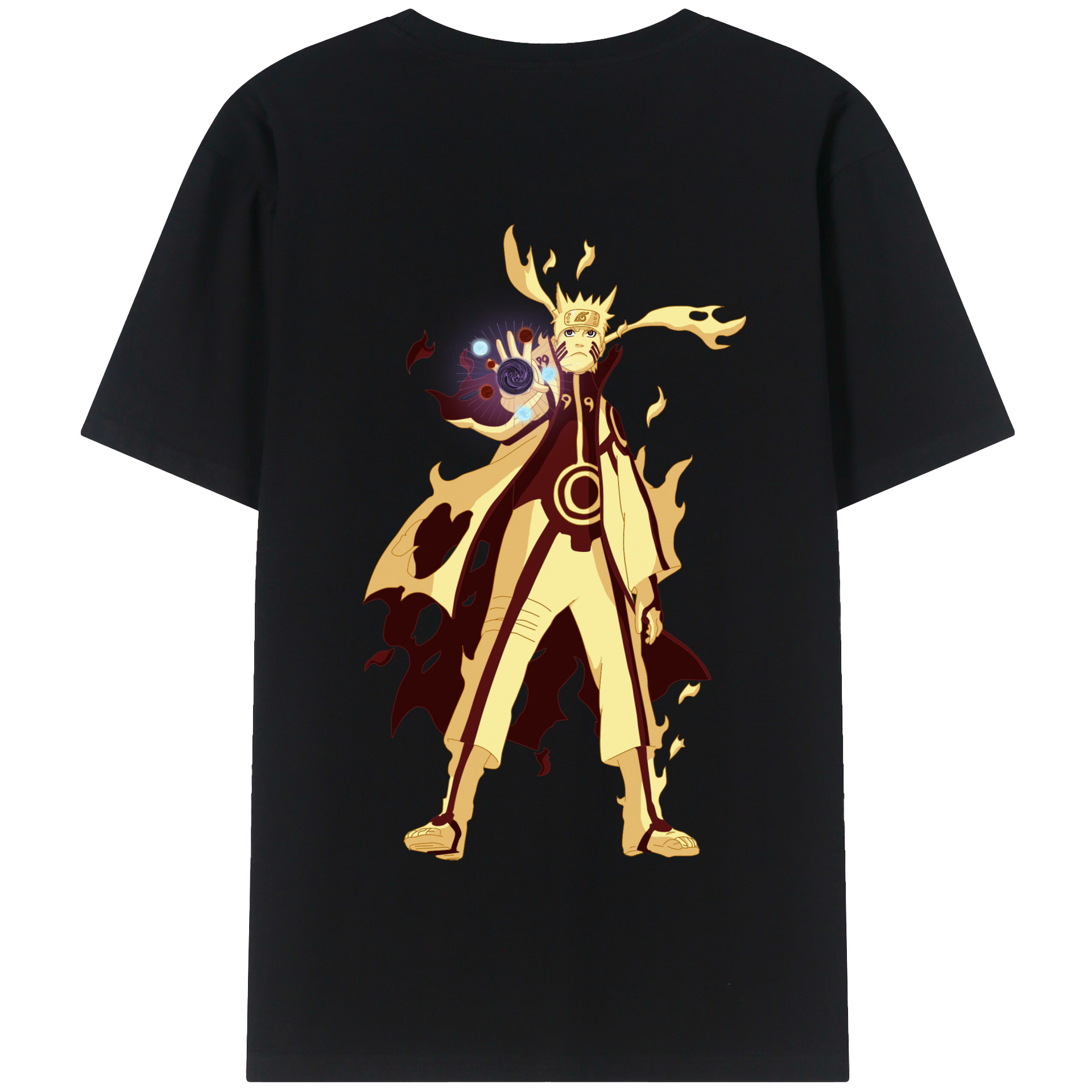 （画像用） NARUTO -ナルト- うずまき ナルト Uzumaki Naruto 綿100％半袖Tシャツ（背面プリント）