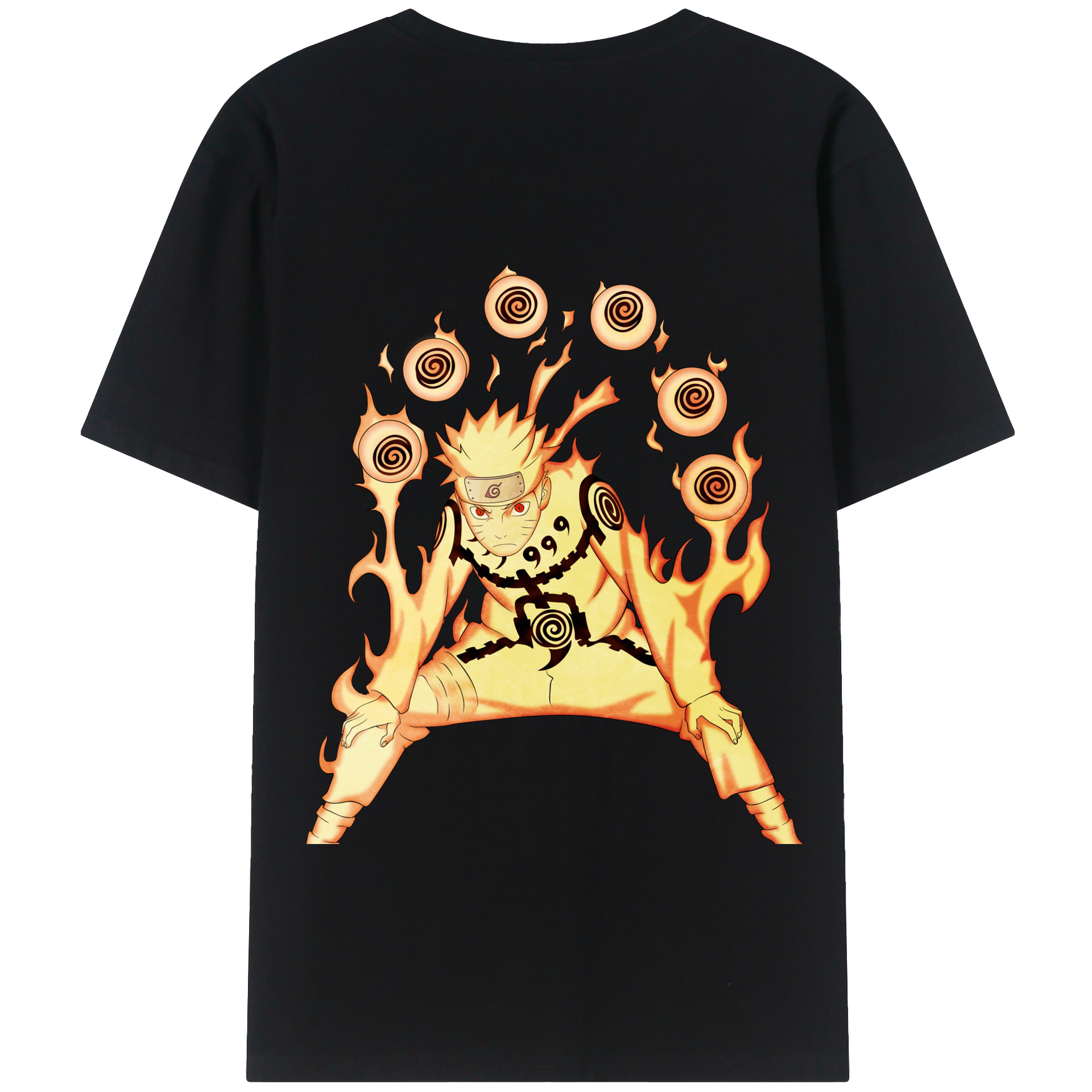 （画像用） NARUTO -ナルト- うずまき ナルト Uzumaki Naruto 綿100％半袖Tシャツ（背面プリント）