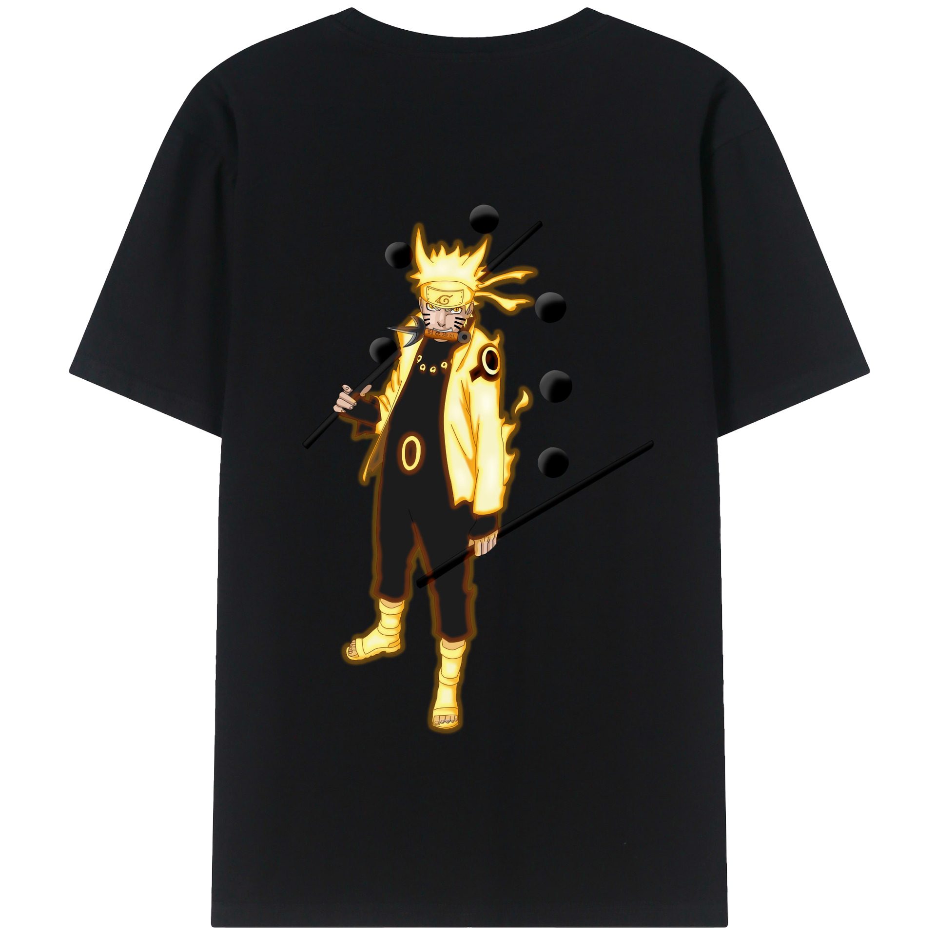 （画像用） NARUTO -ナルト- うずまき ナルト Uzumaki Naruto 綿100％半袖Tシャツ（背面プリント）