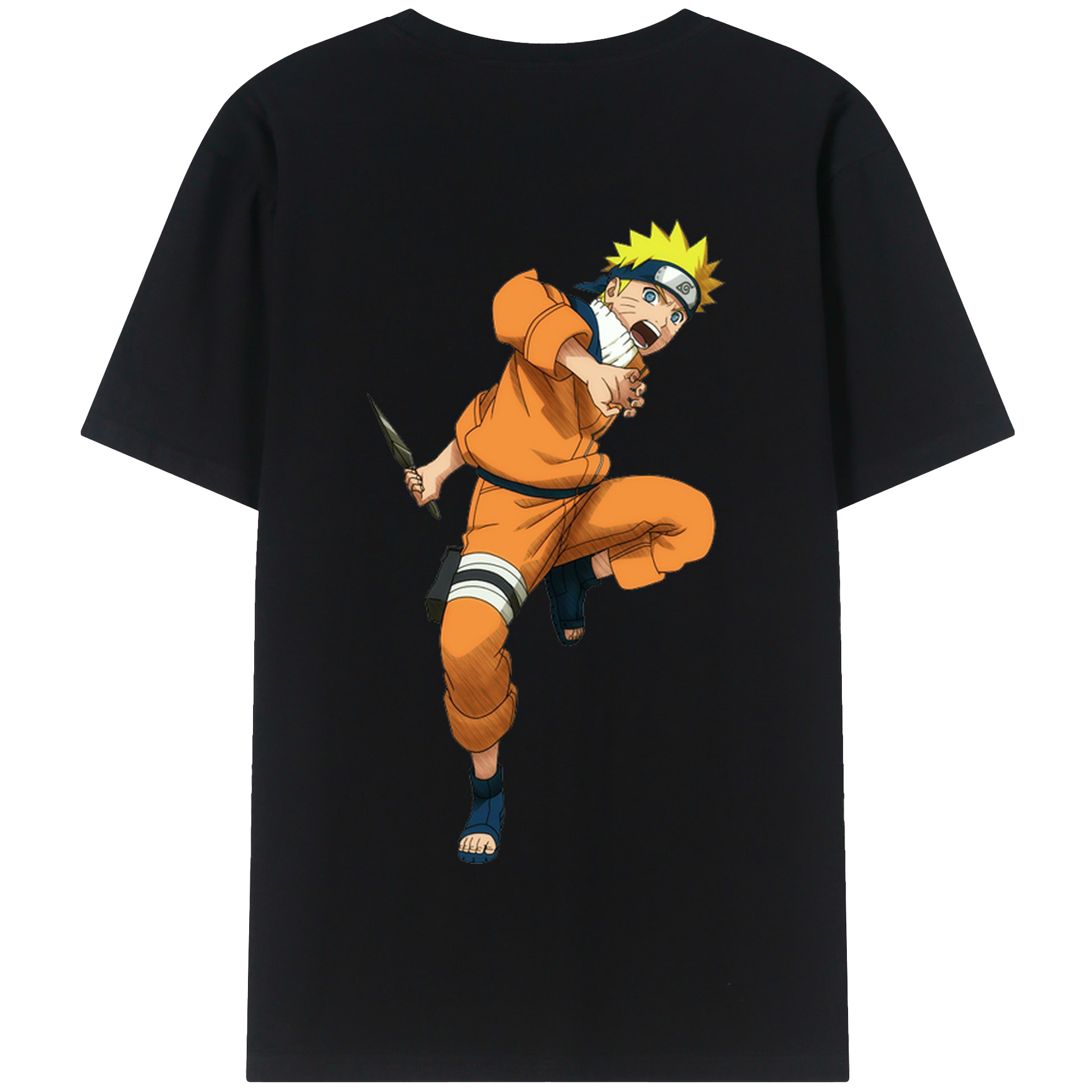 （画像用） NARUTO -ナルト- うずまき ナルト Uzumaki Naruto 綿100％半袖Tシャツ（背面プリント）