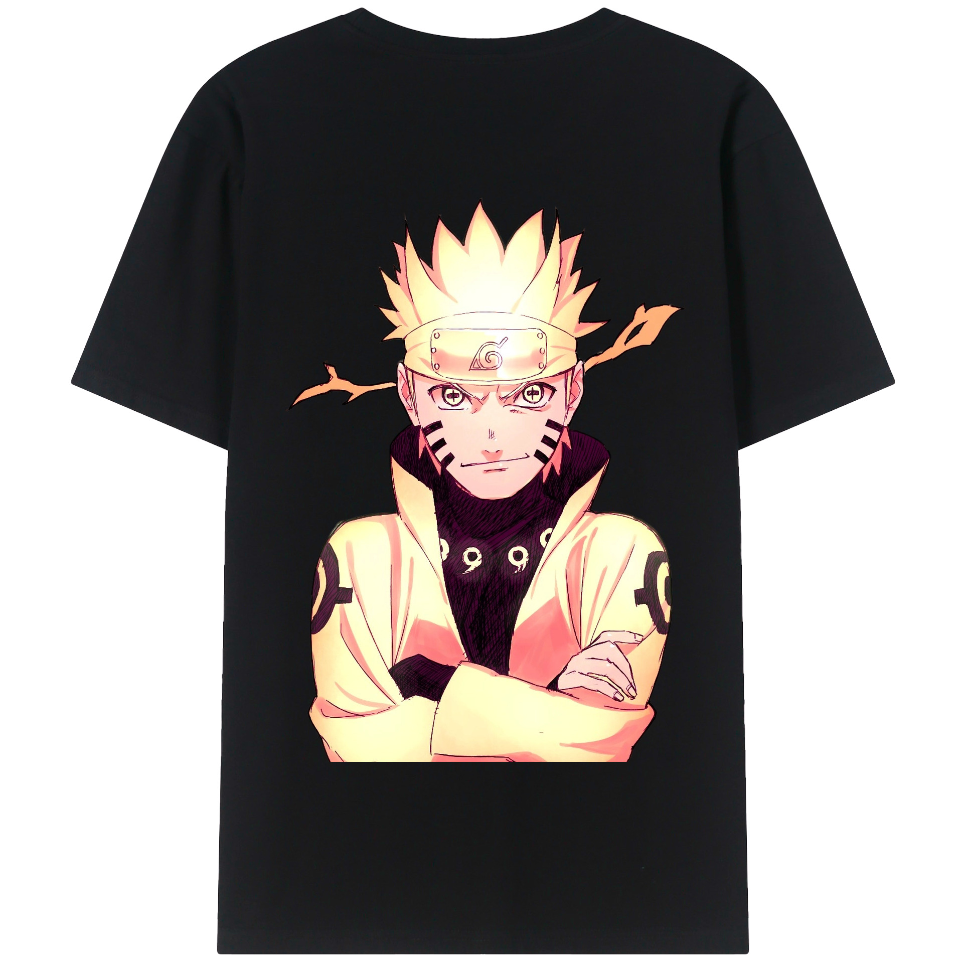 （画像用） NARUTO -ナルト- うずまき ナルト Uzumaki Naruto 綿100％半袖Tシャツ（背面プリント）