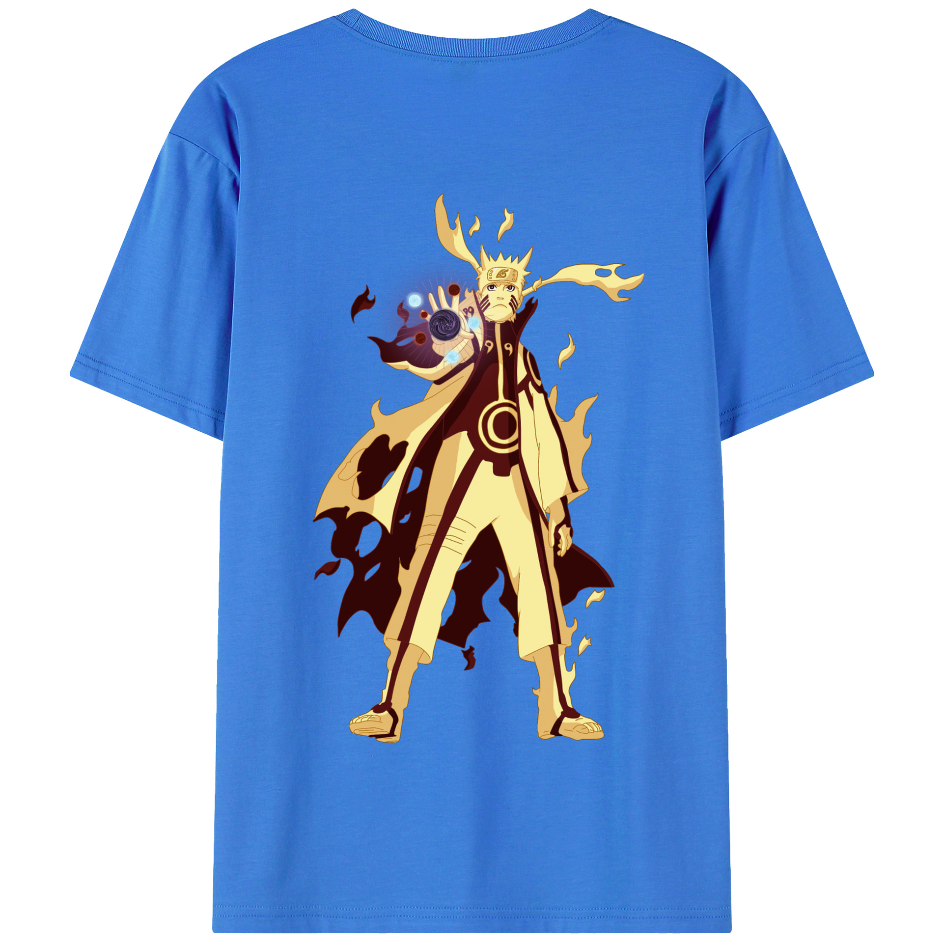 （画像用） NARUTO -ナルト- うずまき ナルト Uzumaki Naruto 綿100％半袖Tシャツ（背面プリント）