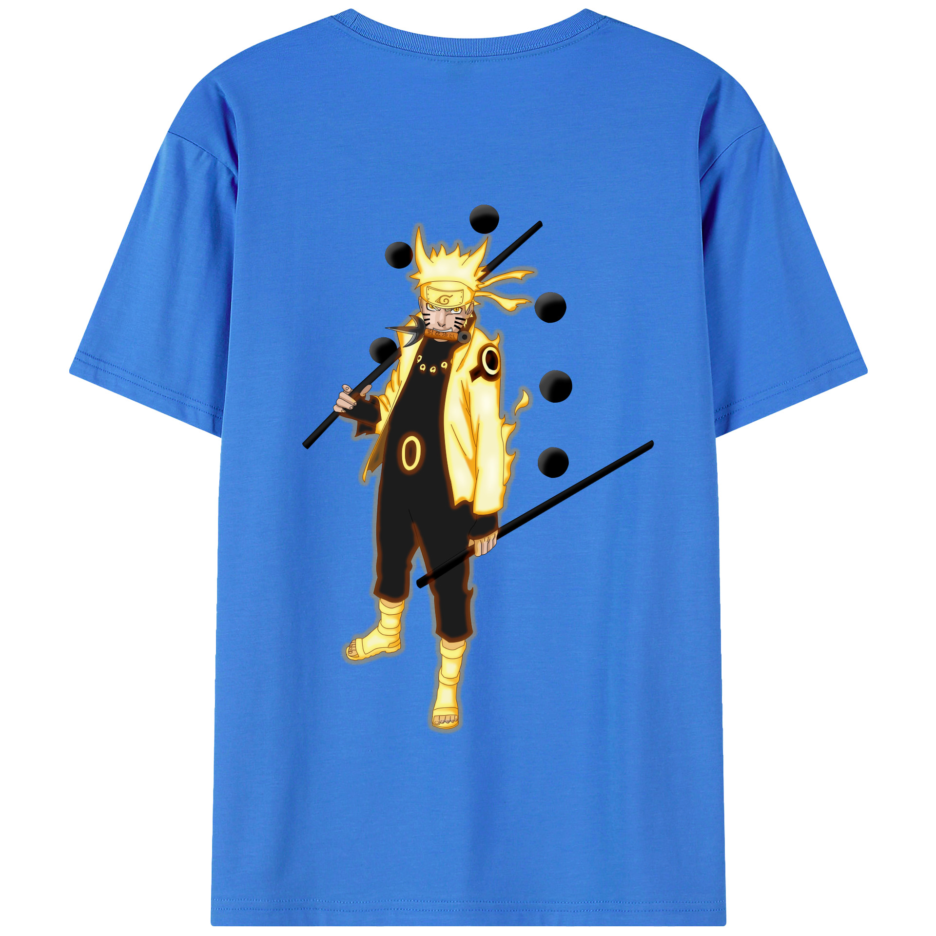 （画像用） NARUTO -ナルト- うずまき ナルト Uzumaki Naruto 綿100％半袖Tシャツ（背面プリント）