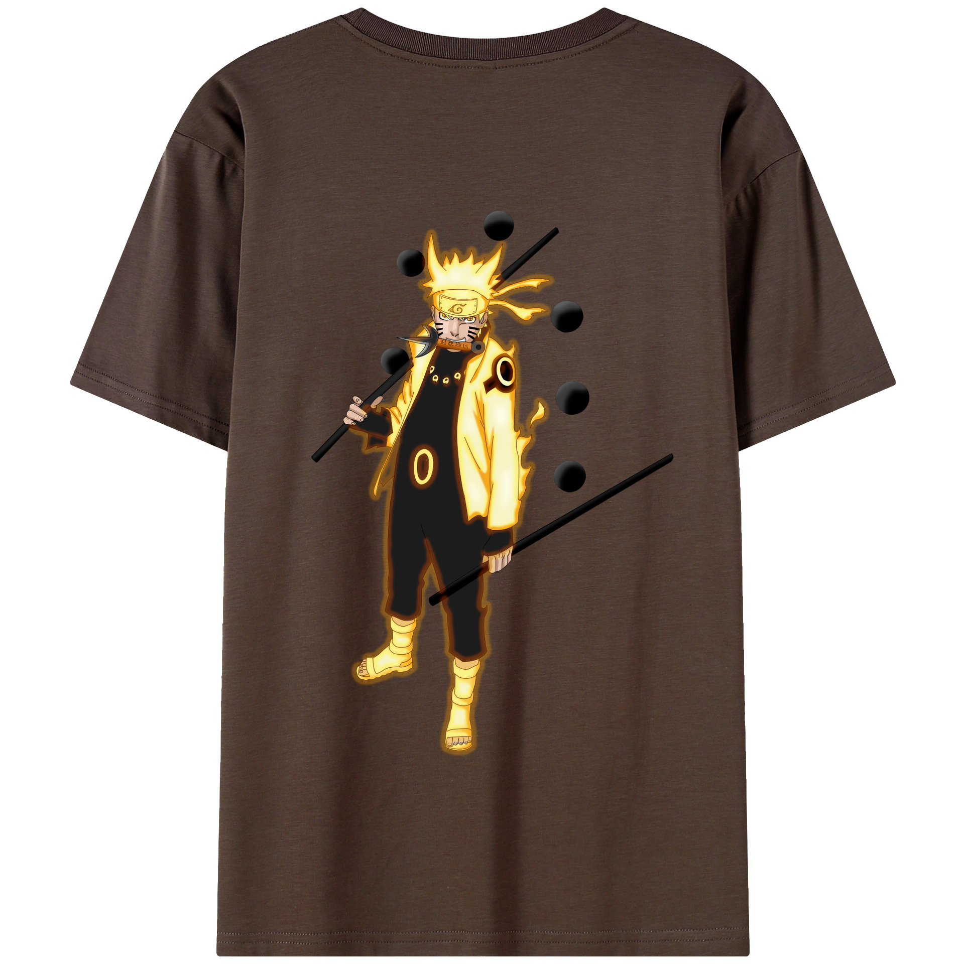 （画像用） NARUTO -ナルト- うずまき ナルト Uzumaki Naruto 綿100％半袖Tシャツ（背面プリント）