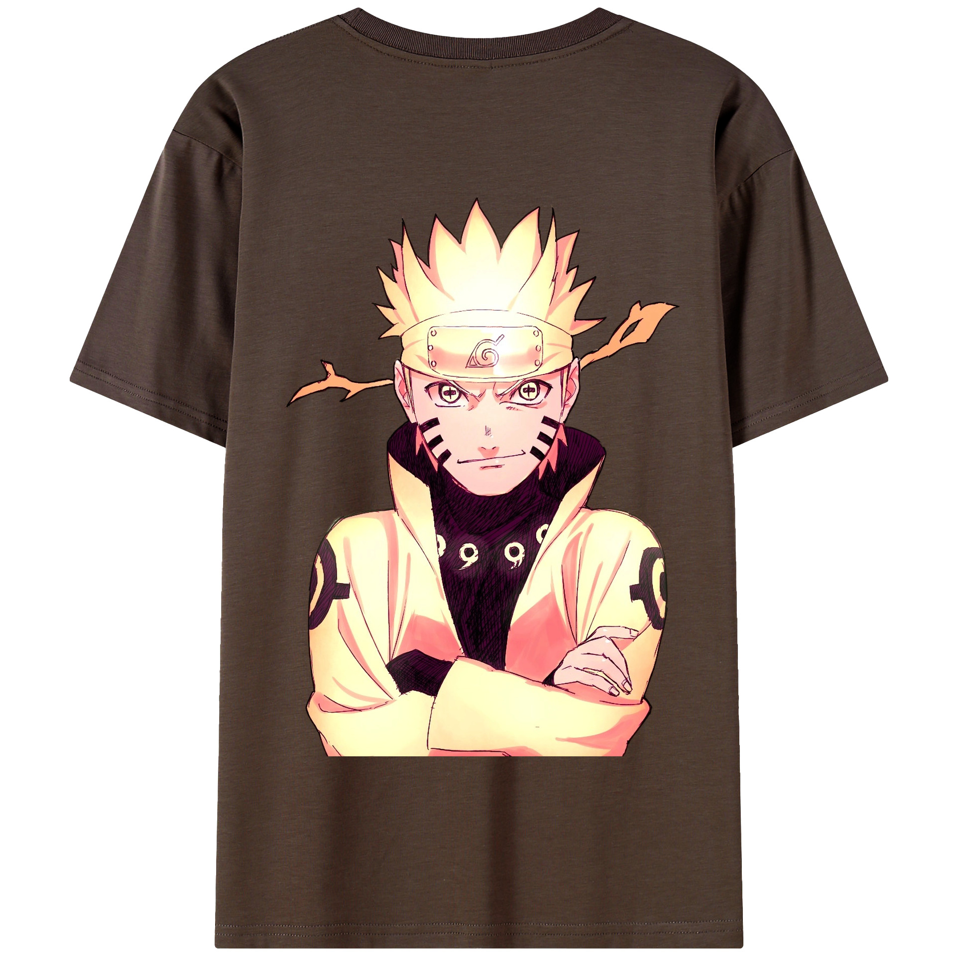 （画像用） NARUTO -ナルト- うずまき ナルト Uzumaki Naruto 綿100％半袖Tシャツ（背面プリント）