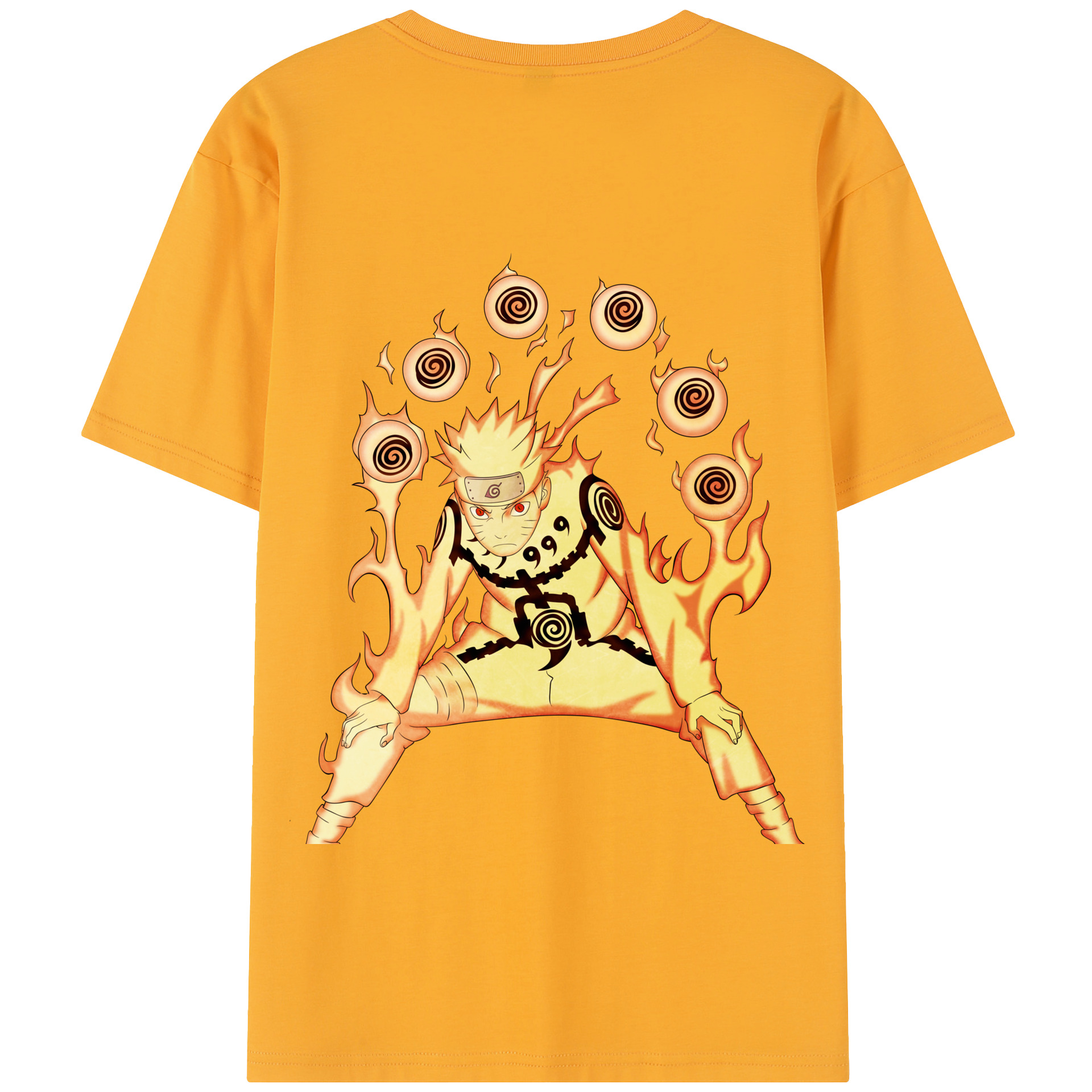 （画像用） NARUTO -ナルト- うずまき ナルト Uzumaki Naruto 綿100％半袖Tシャツ（背面プリント）