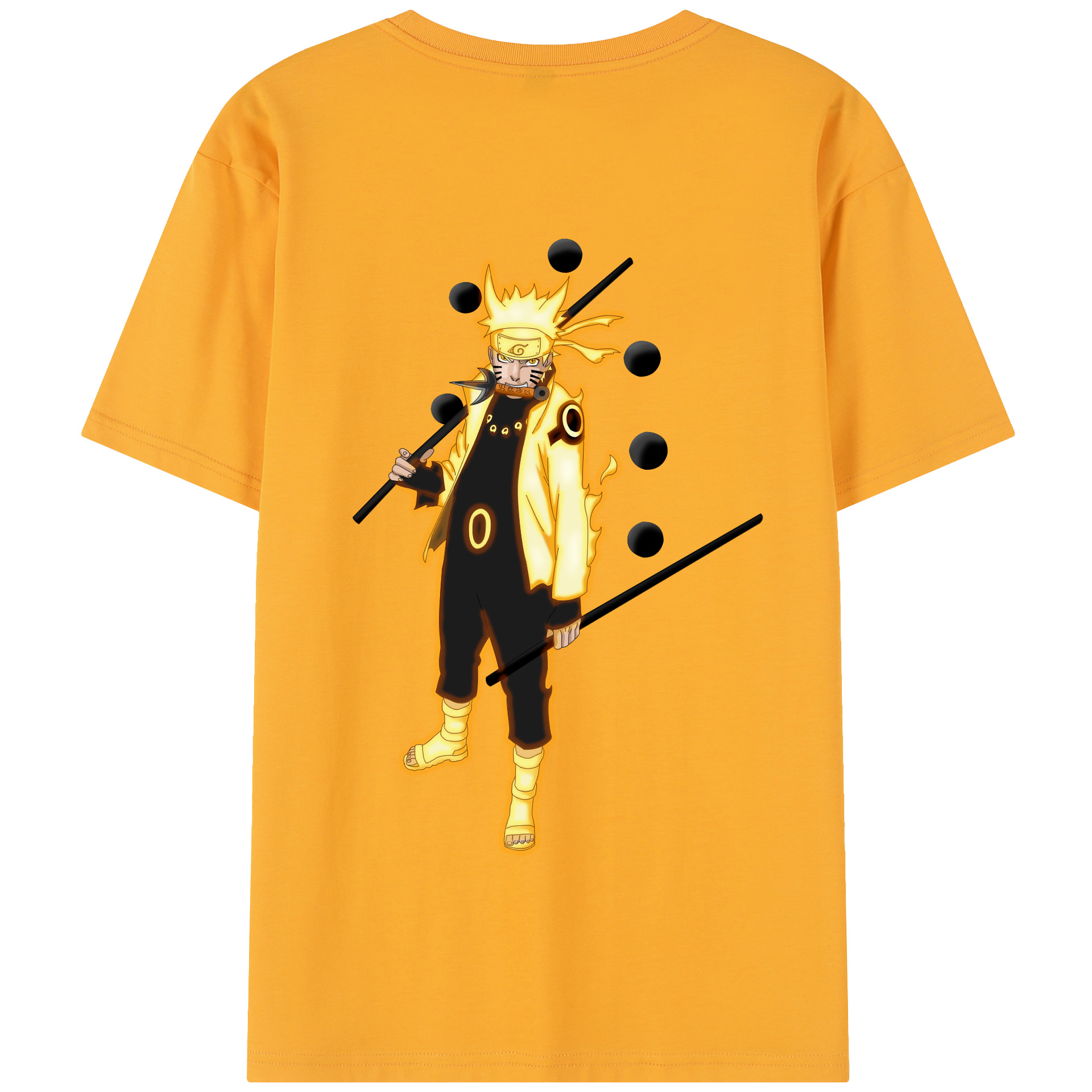 （画像用） NARUTO -ナルト- うずまき ナルト Uzumaki Naruto 綿100％半袖Tシャツ（背面プリント）