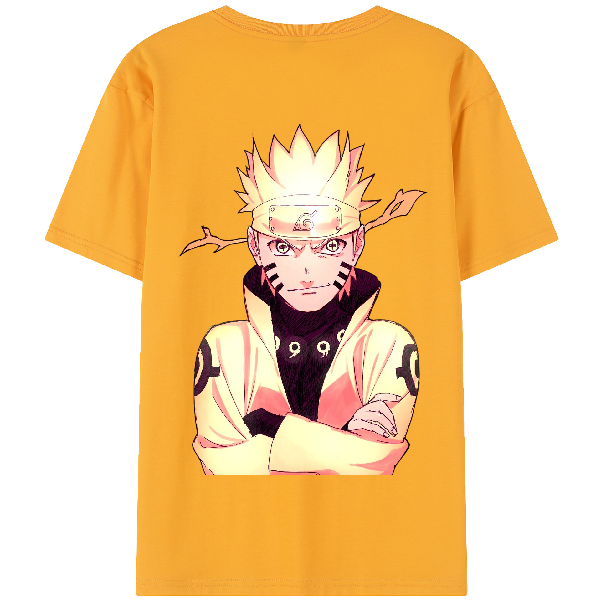 （画像用） NARUTO -ナルト- うずまき ナルト Uzumaki Naruto 綿100％半袖Tシャツ（背面プリント）
