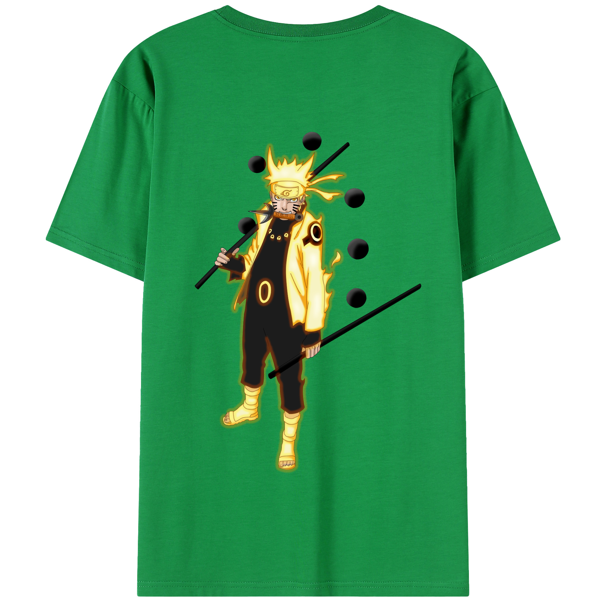 （画像用） NARUTO -ナルト- うずまき ナルト Uzumaki Naruto 綿100％半袖Tシャツ（背面プリント）