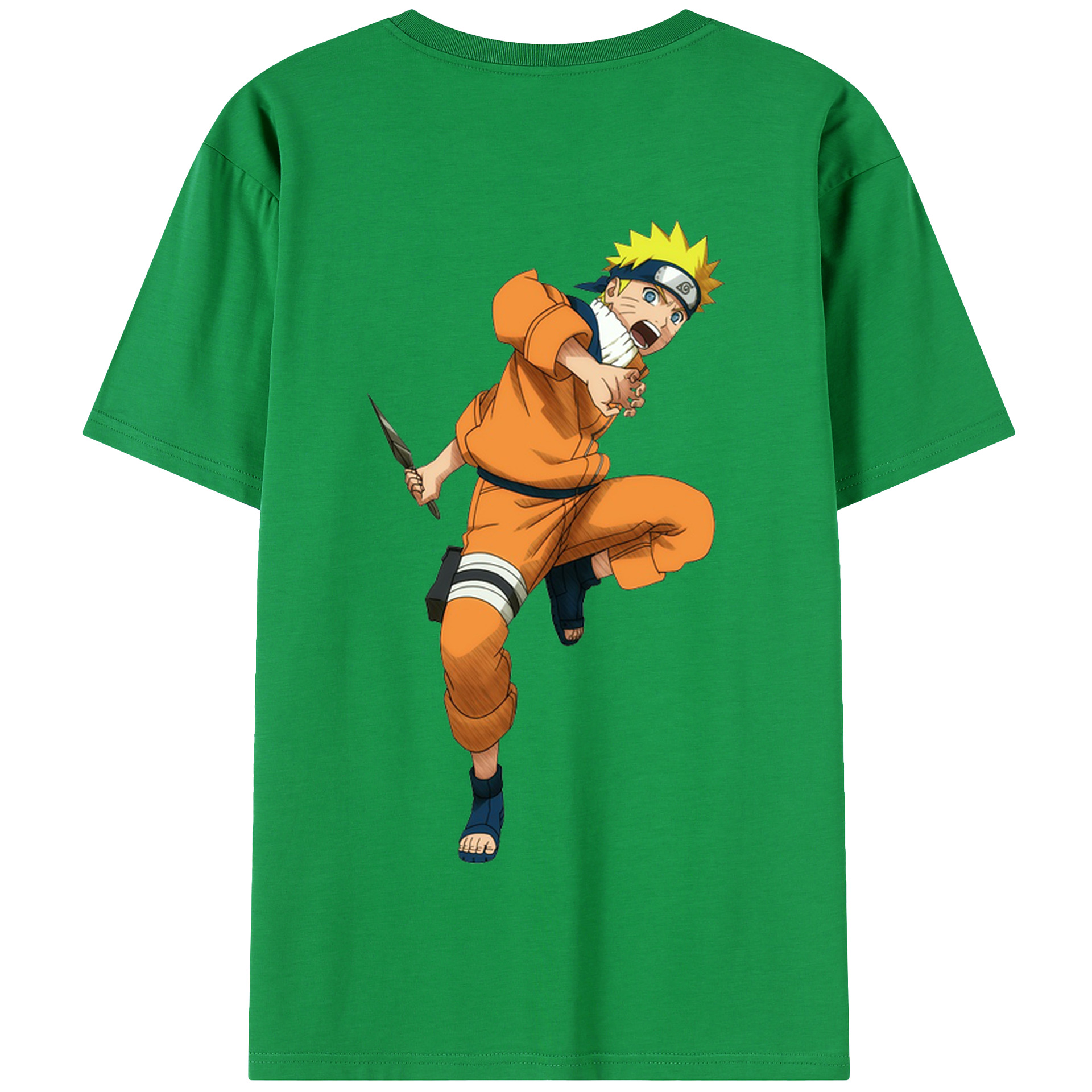 （画像用） NARUTO -ナルト- うずまき ナルト Uzumaki Naruto 綿100％半袖Tシャツ（背面プリント）