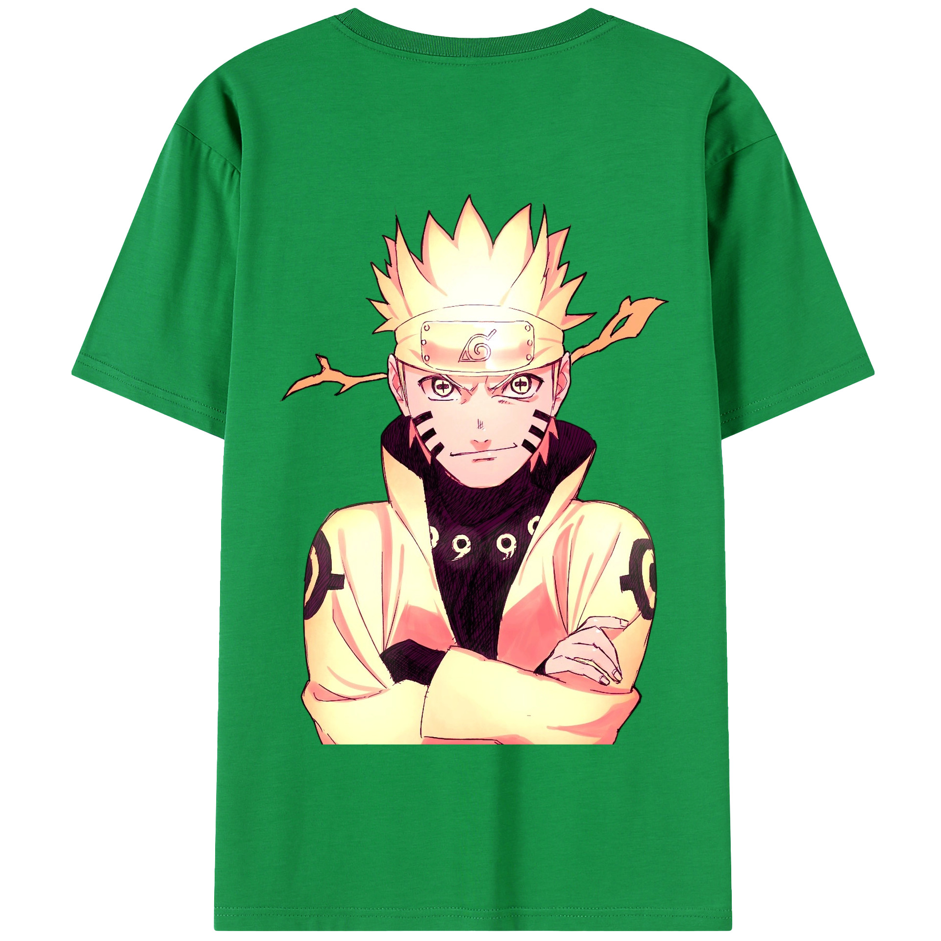 （画像用） NARUTO -ナルト- うずまき ナルト Uzumaki Naruto 綿100％半袖Tシャツ（背面プリント）