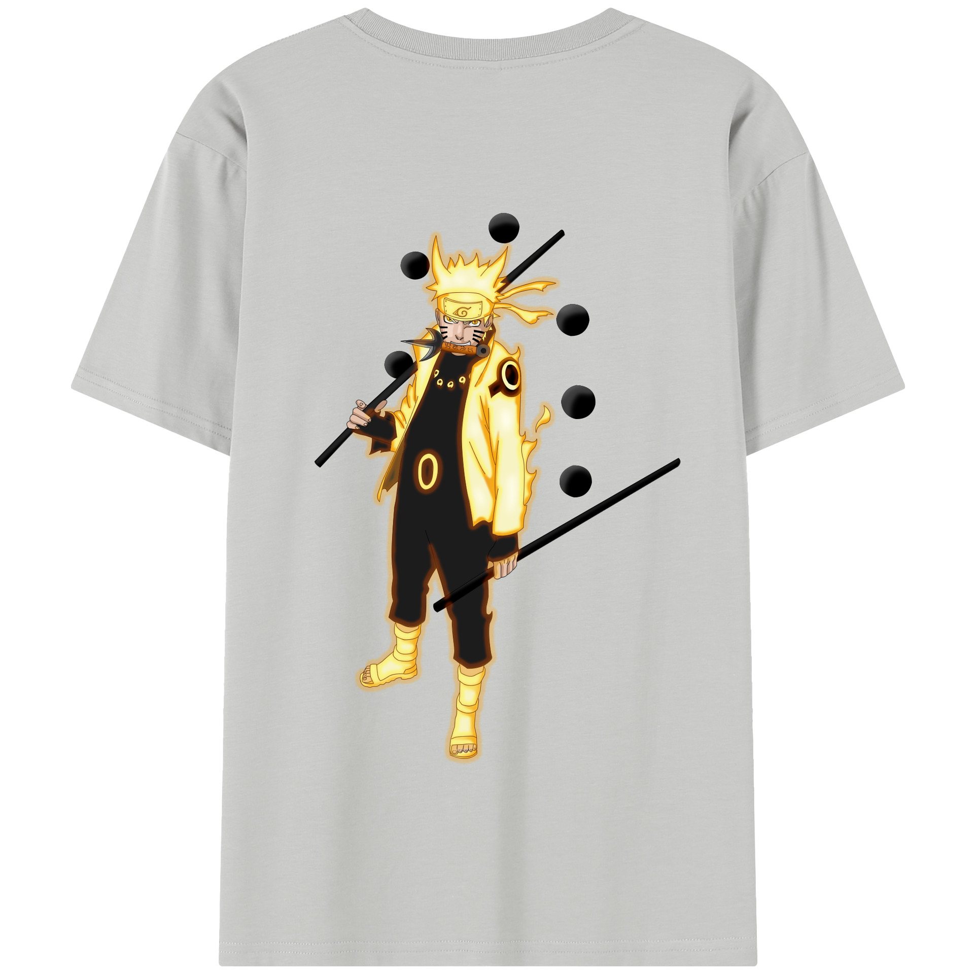 （画像用） NARUTO -ナルト- うずまき ナルト Uzumaki Naruto 綿100％半袖Tシャツ（背面プリント）