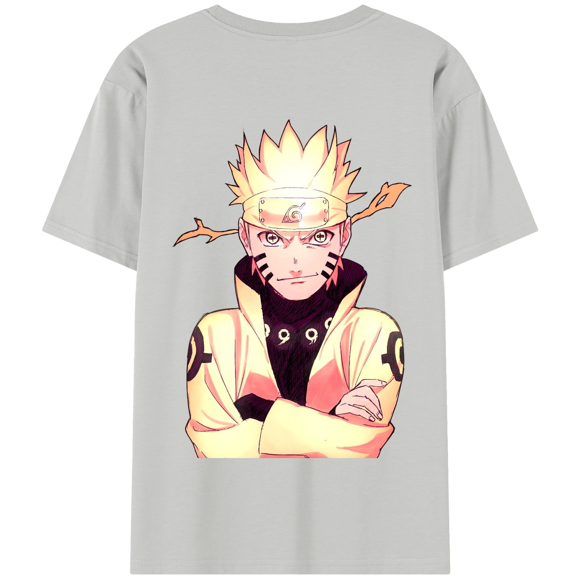 （画像用） NARUTO -ナルト- うずまき ナルト Uzumaki Naruto 綿100％半袖Tシャツ（背面プリント）