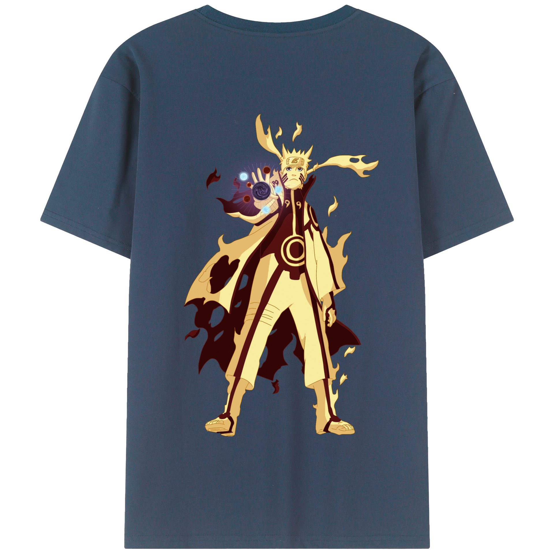 （画像用） NARUTO -ナルト- うずまき ナルト Uzumaki Naruto 綿100％半袖Tシャツ（背面プリント）