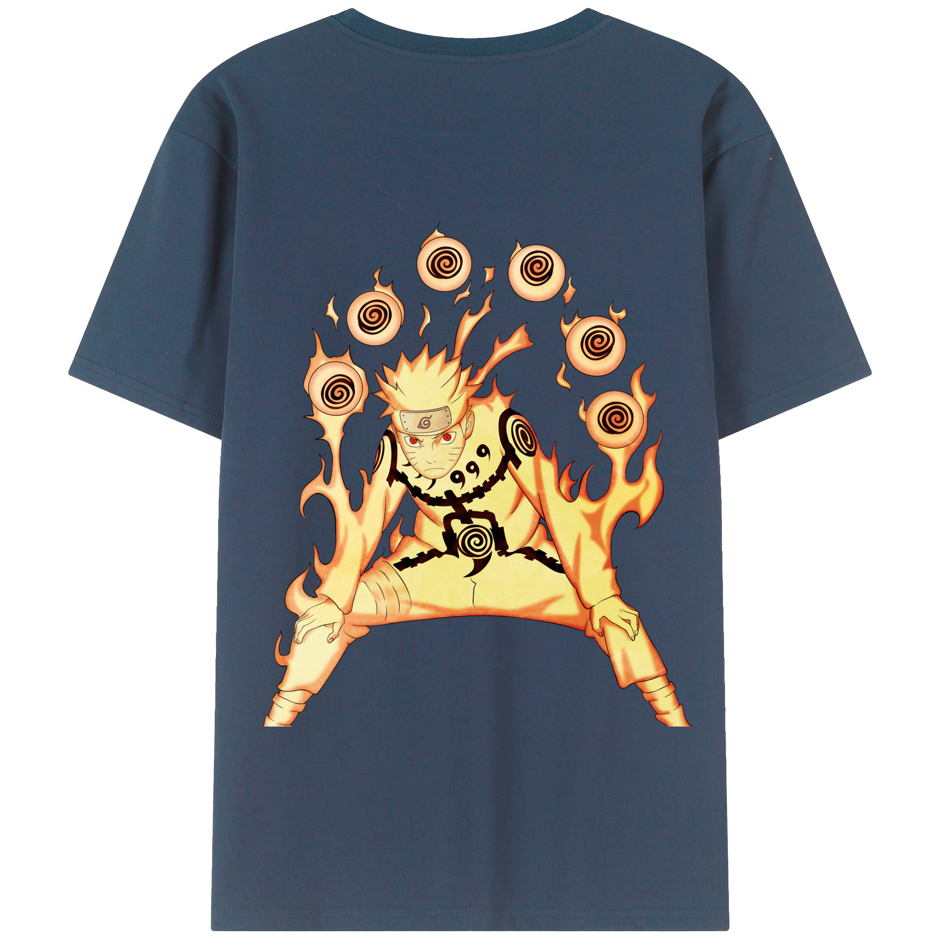 （画像用） NARUTO -ナルト- うずまき ナルト Uzumaki Naruto 綿100％半袖Tシャツ（背面プリント）
