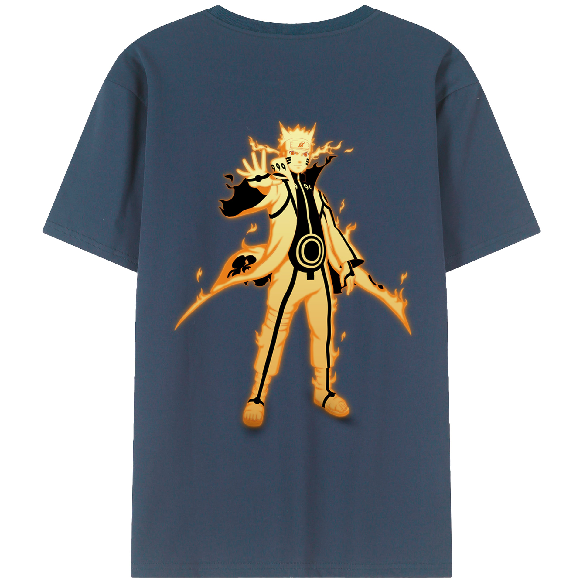（画像用） NARUTO -ナルト- うずまき ナルト Uzumaki Naruto 綿100％半袖Tシャツ（背面プリント）