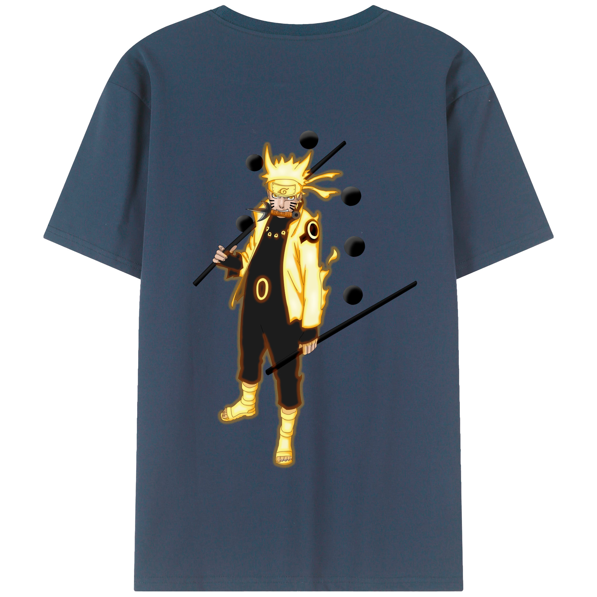 （画像用） NARUTO -ナルト- うずまき ナルト Uzumaki Naruto 綿100％半袖Tシャツ（背面プリント）