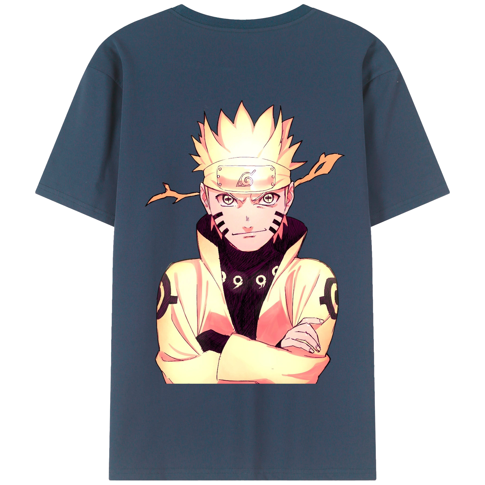 （画像用） NARUTO -ナルト- うずまき ナルト Uzumaki Naruto 綿100％半袖Tシャツ（背面プリント）