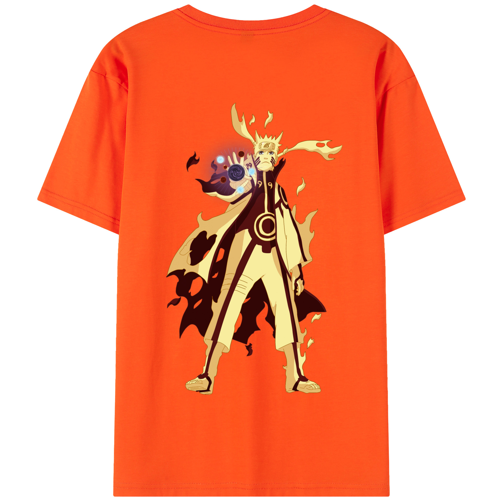 （画像用） NARUTO -ナルト- うずまき ナルト Uzumaki Naruto 綿100％半袖Tシャツ（背面プリント）