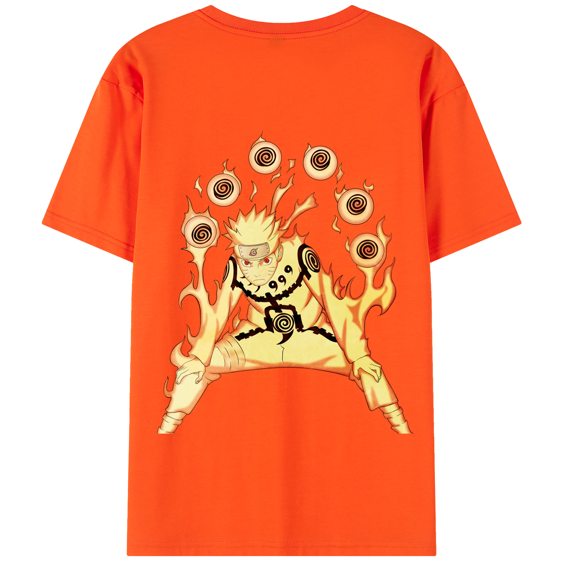 （画像用） NARUTO -ナルト- うずまき ナルト Uzumaki Naruto 綿100％半袖Tシャツ（背面プリント）
