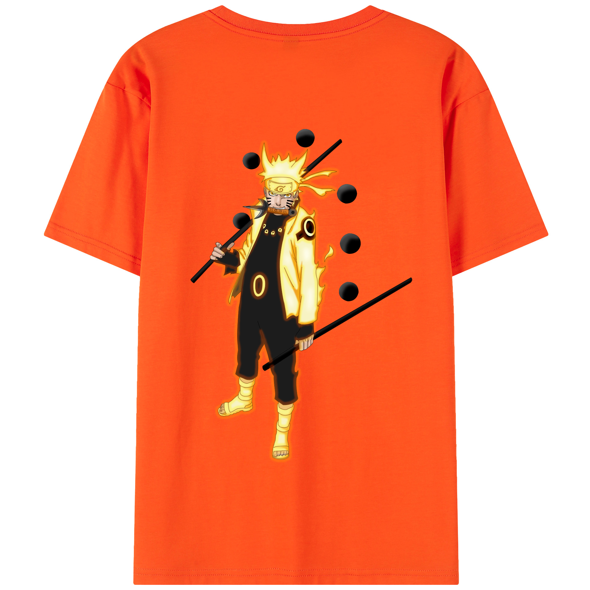 （画像用） NARUTO -ナルト- うずまき ナルト Uzumaki Naruto 綿100％半袖Tシャツ（背面プリント）