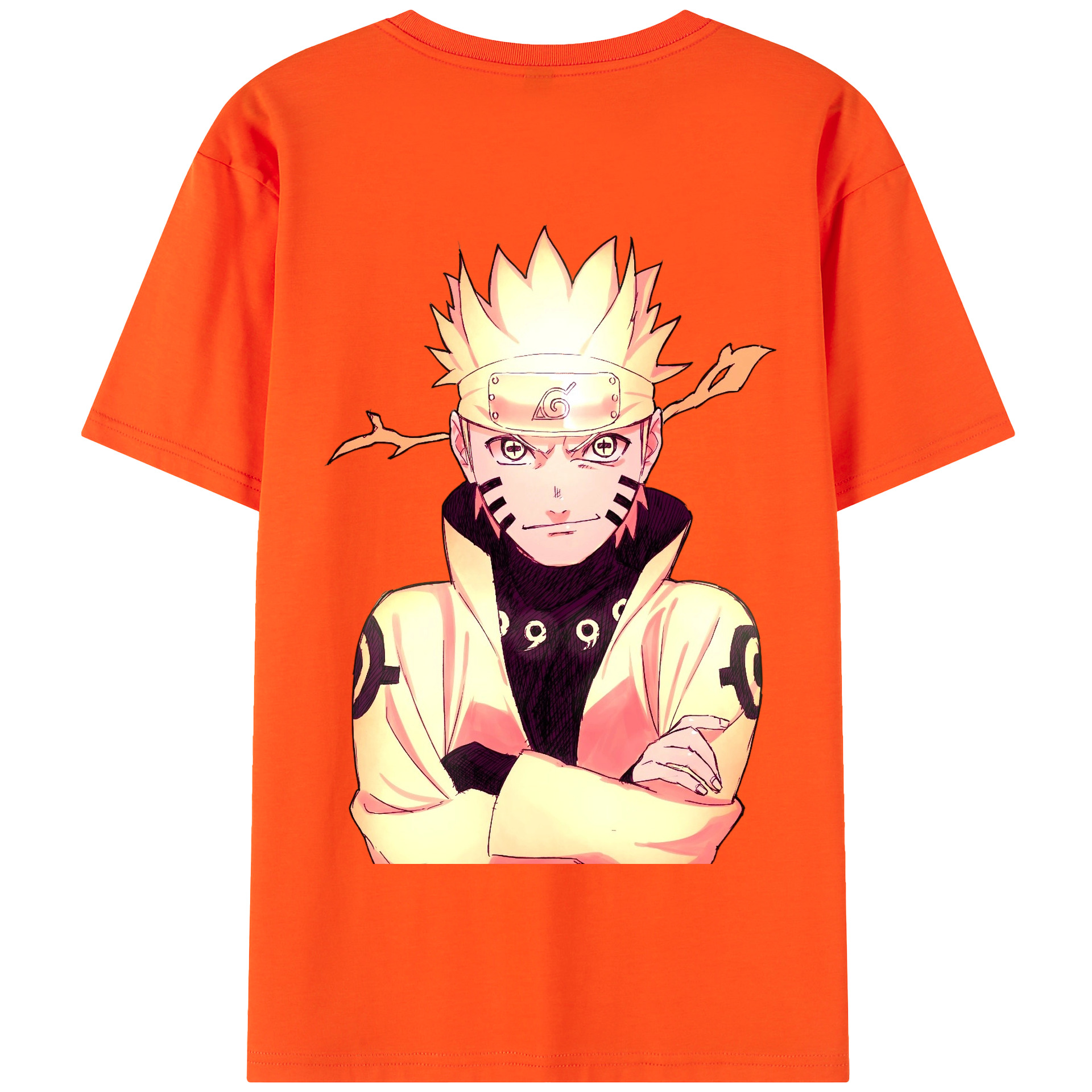 （画像用） NARUTO -ナルト- うずまき ナルト Uzumaki Naruto 綿100％半袖Tシャツ（背面プリント）