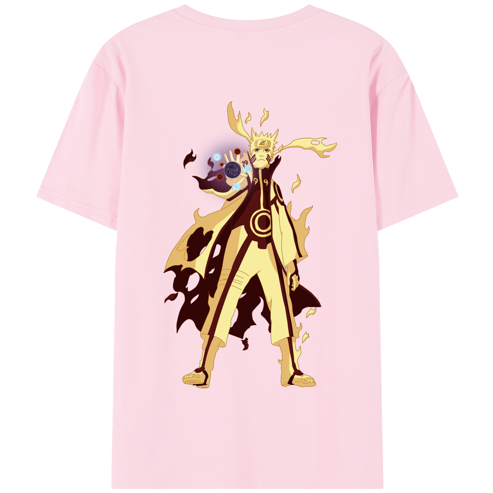 （画像用） NARUTO -ナルト- うずまき ナルト Uzumaki Naruto 綿100％半袖Tシャツ（背面プリント）
