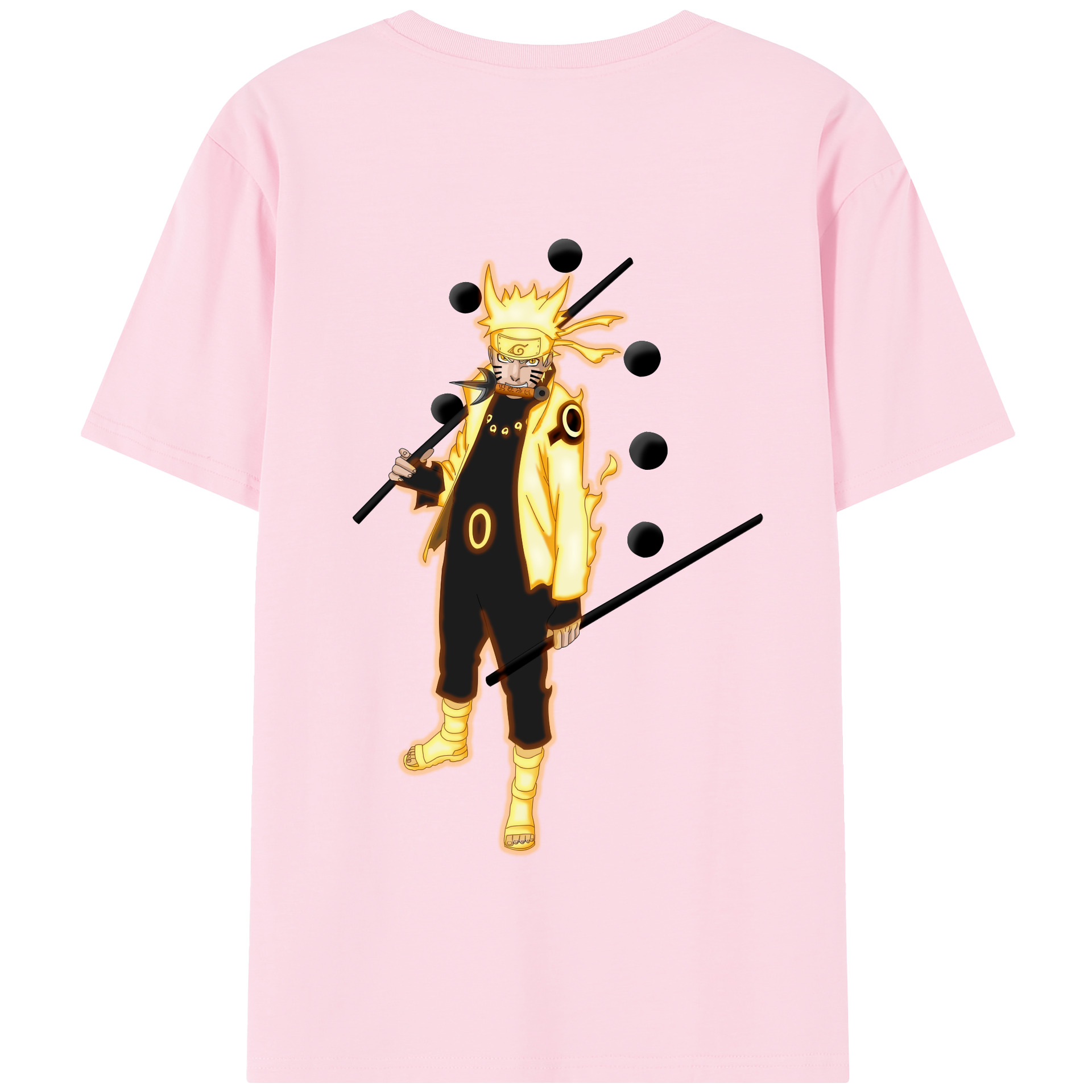 （画像用） NARUTO -ナルト- うずまき ナルト Uzumaki Naruto 綿100％半袖Tシャツ（背面プリント）