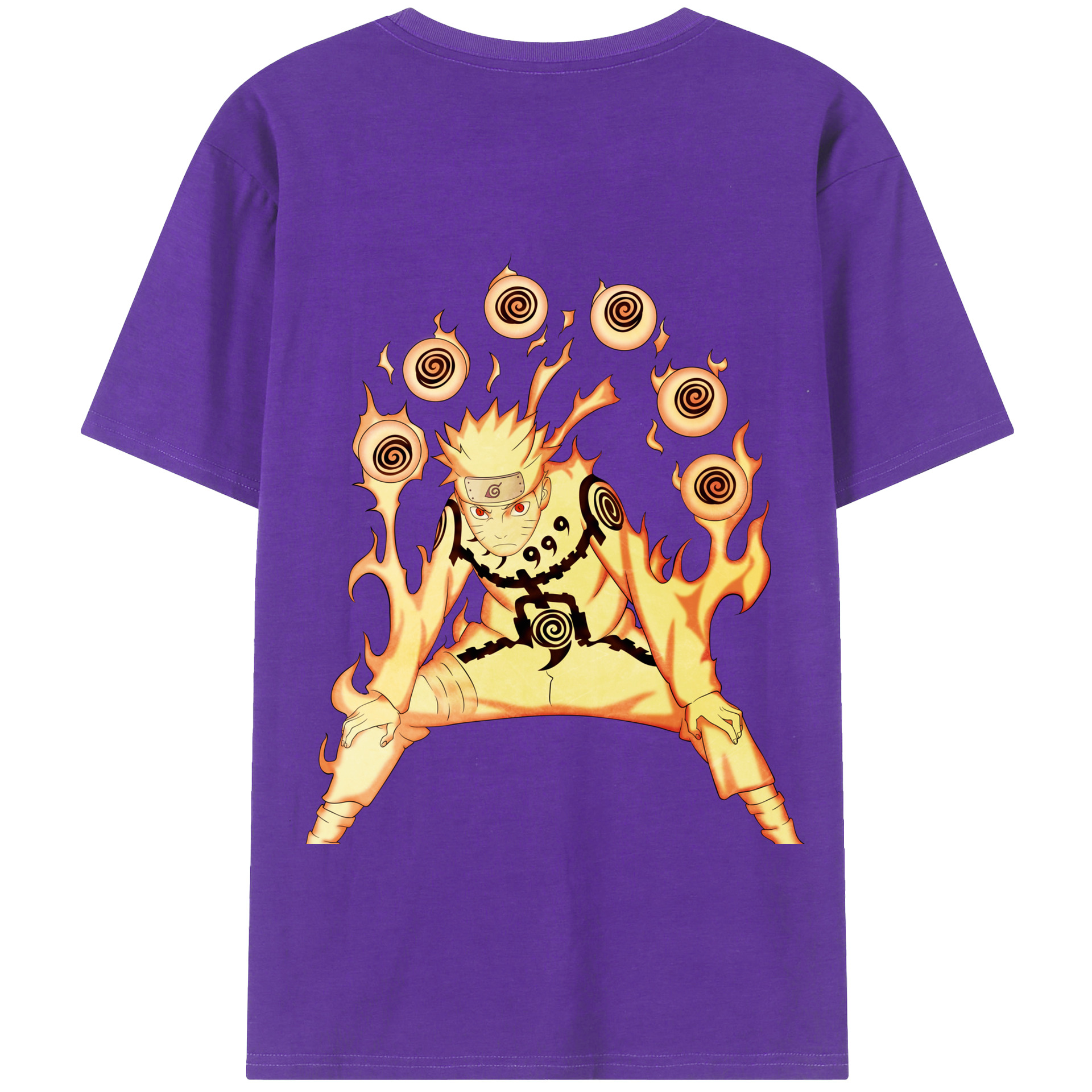 （画像用） NARUTO -ナルト- うずまき ナルト Uzumaki Naruto 綿100％半袖Tシャツ（背面プリント）