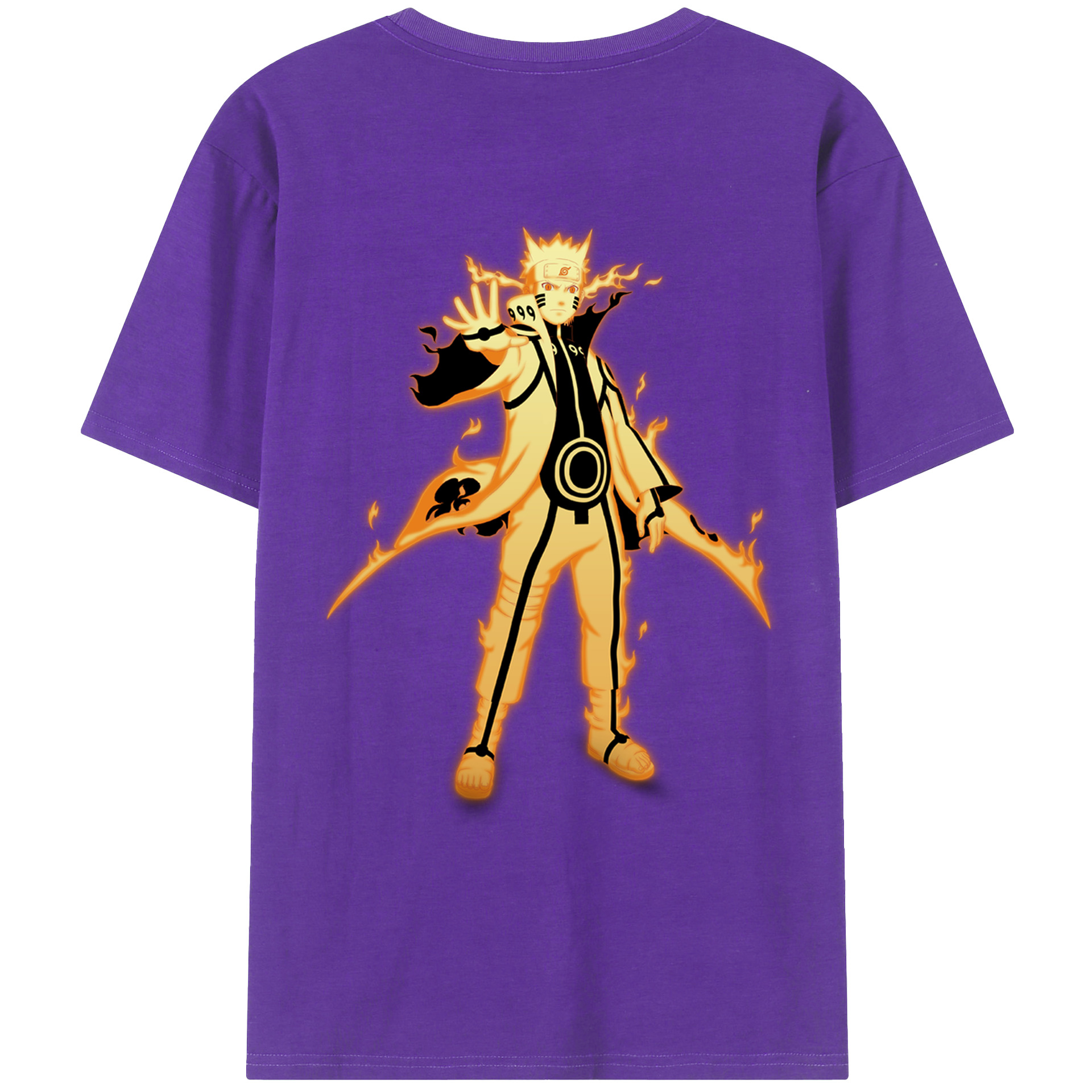 （画像用） NARUTO -ナルト- うずまき ナルト Uzumaki Naruto 綿100％半袖Tシャツ（背面プリント）