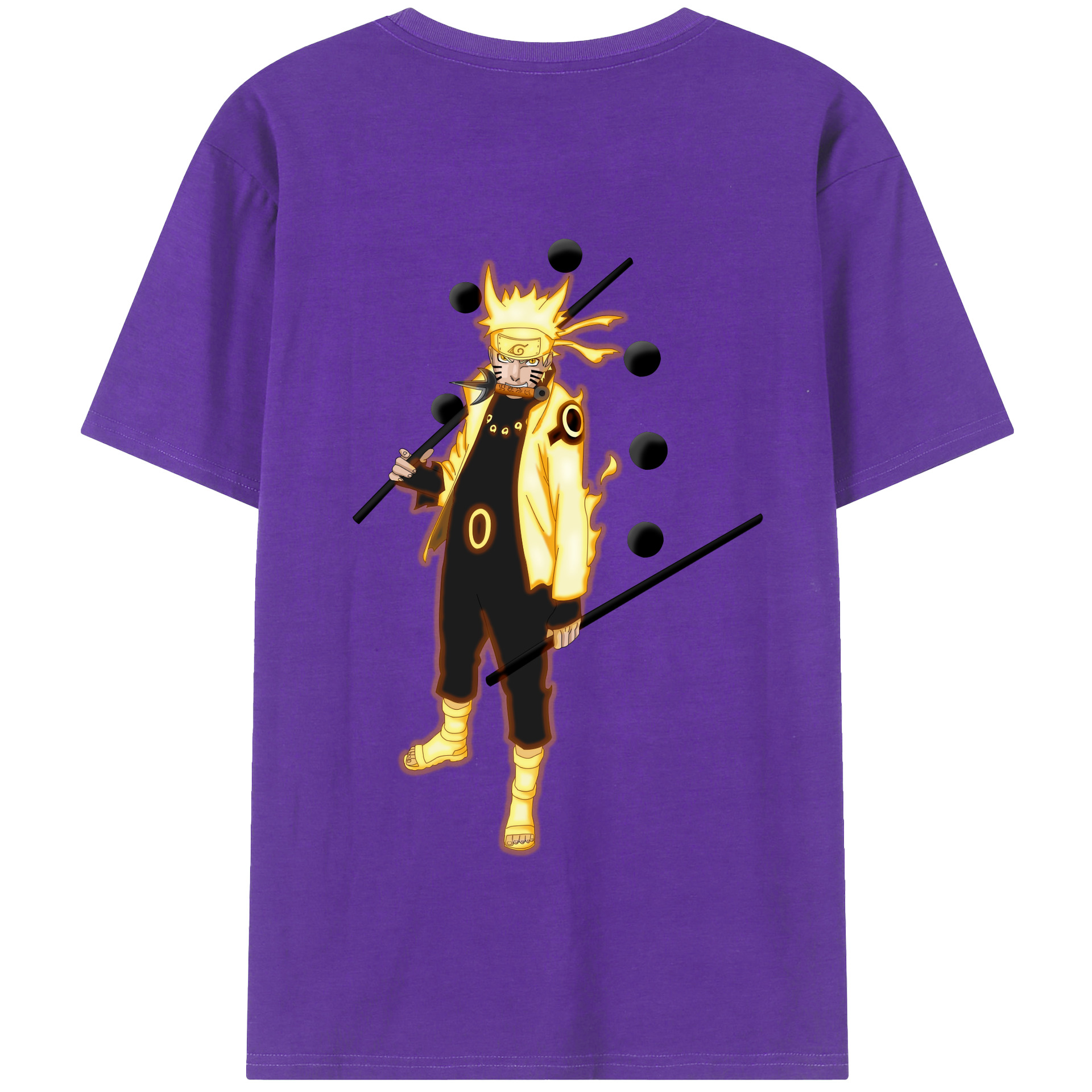 （画像用） NARUTO -ナルト- うずまき ナルト Uzumaki Naruto 綿100％半袖Tシャツ（背面プリント）