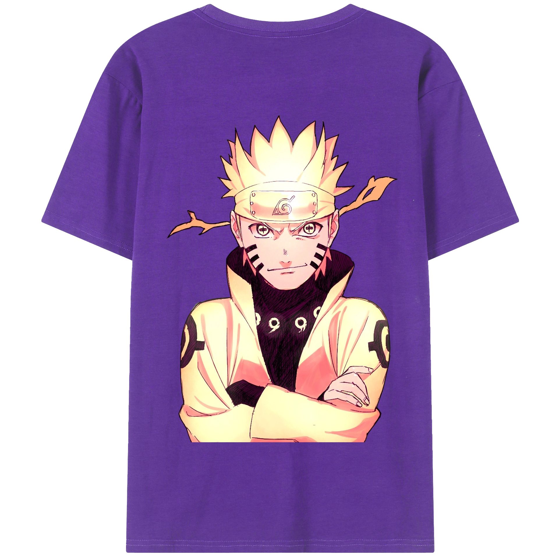 （画像用） NARUTO -ナルト- うずまき ナルト Uzumaki Naruto 綿100％半袖Tシャツ（背面プリント）