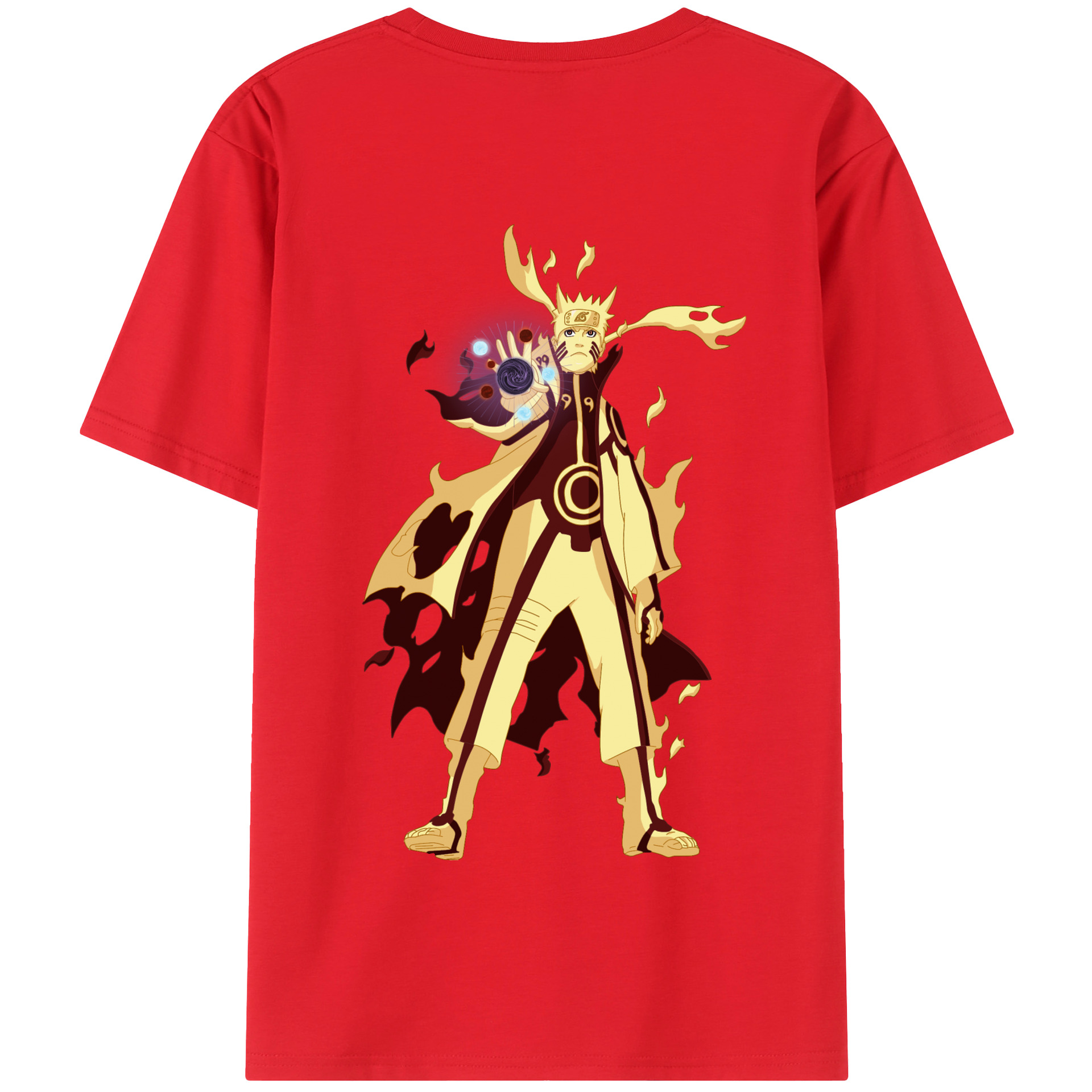 （画像用） NARUTO -ナルト- うずまき ナルト Uzumaki Naruto 綿100％半袖Tシャツ（背面プリント）