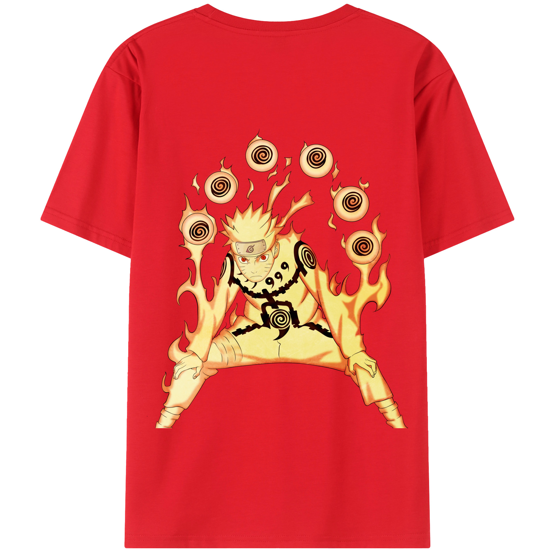 （画像用） NARUTO -ナルト- うずまき ナルト Uzumaki Naruto 綿100％半袖Tシャツ（背面プリント）