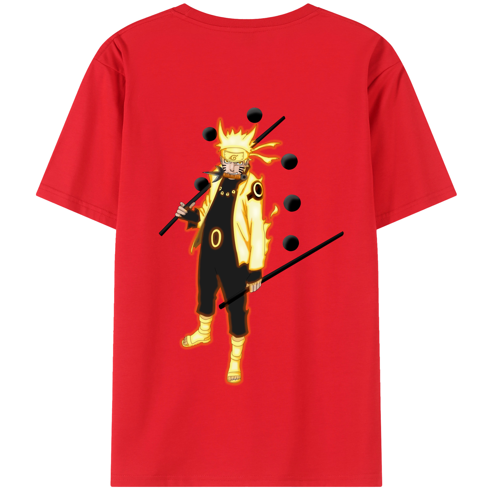 （画像用） NARUTO -ナルト- うずまき ナルト Uzumaki Naruto 綿100％半袖Tシャツ（背面プリント）
