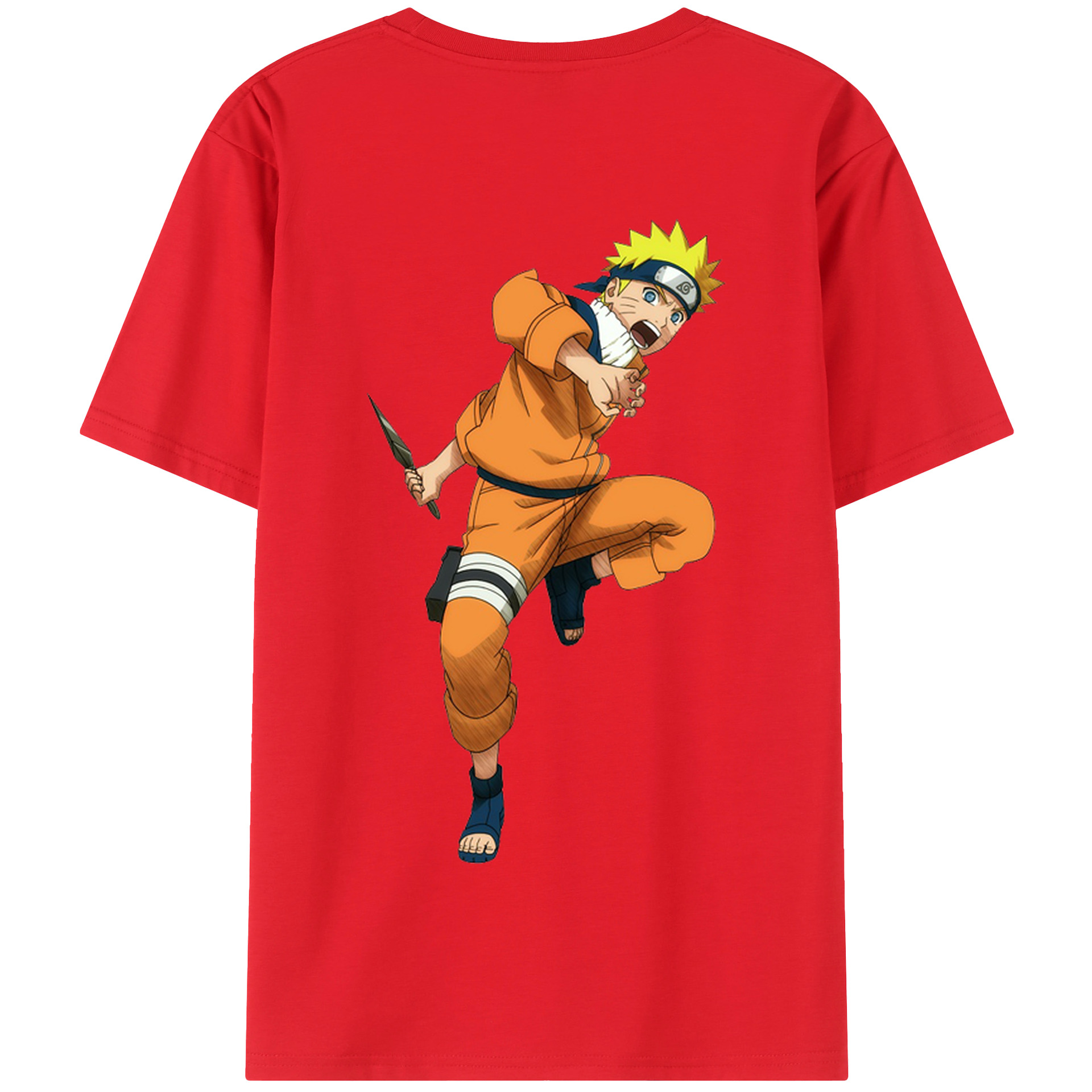 （画像用） NARUTO -ナルト- うずまき ナルト Uzumaki Naruto 綿100％半袖Tシャツ（背面プリント）