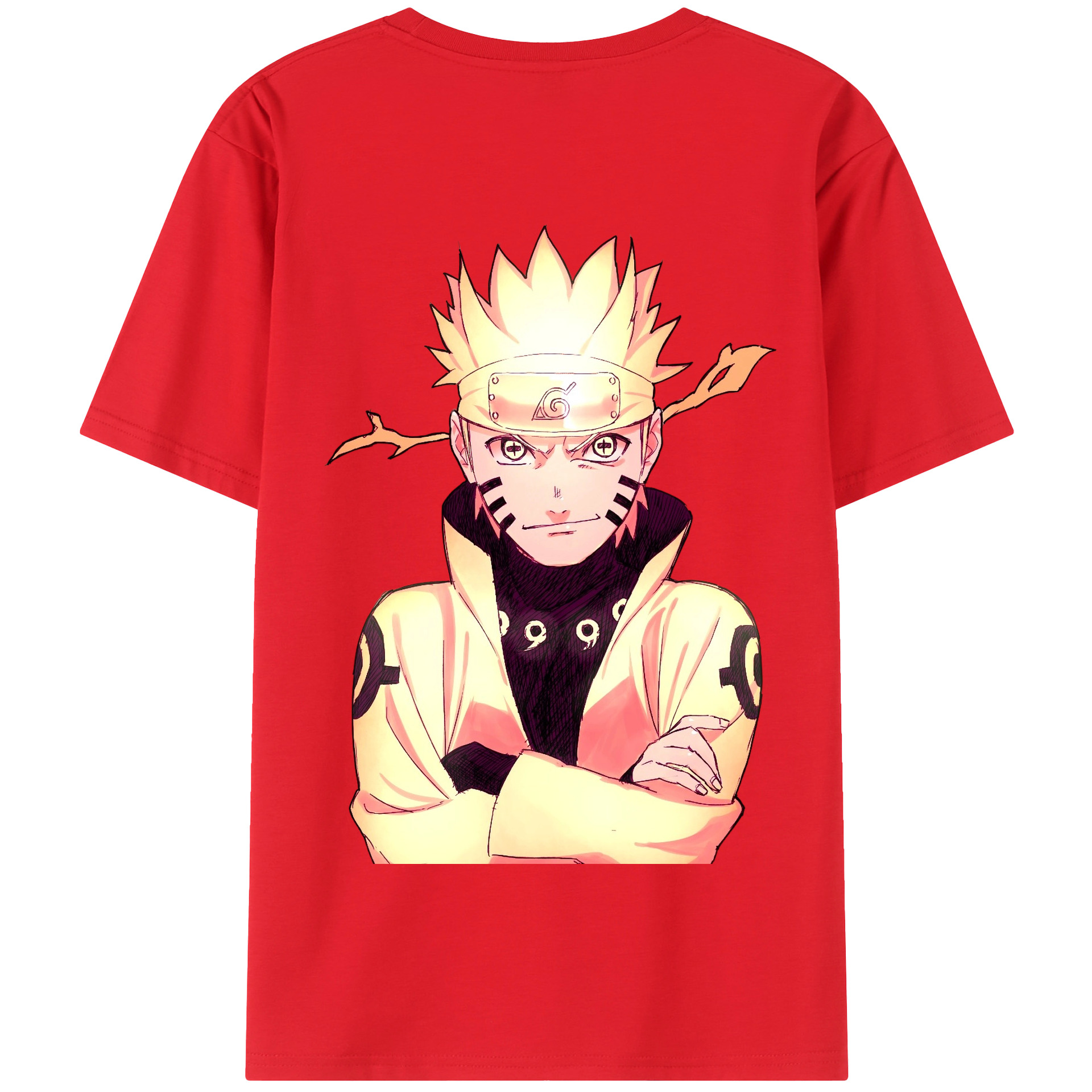 （画像用） NARUTO -ナルト- うずまき ナルト Uzumaki Naruto 綿100％半袖Tシャツ（背面プリント）