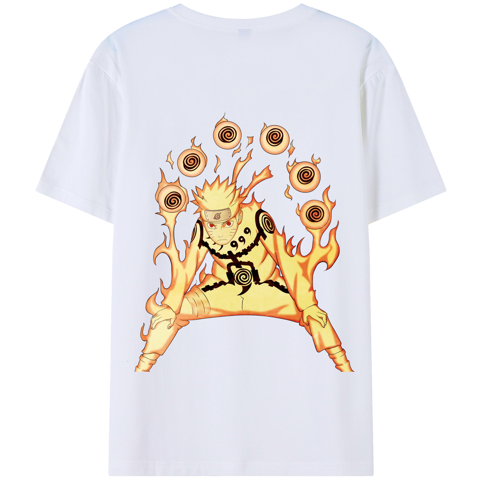 （画像用） NARUTO -ナルト- うずまき ナルト Uzumaki Naruto 綿100％半袖Tシャツ（背面プリント）
