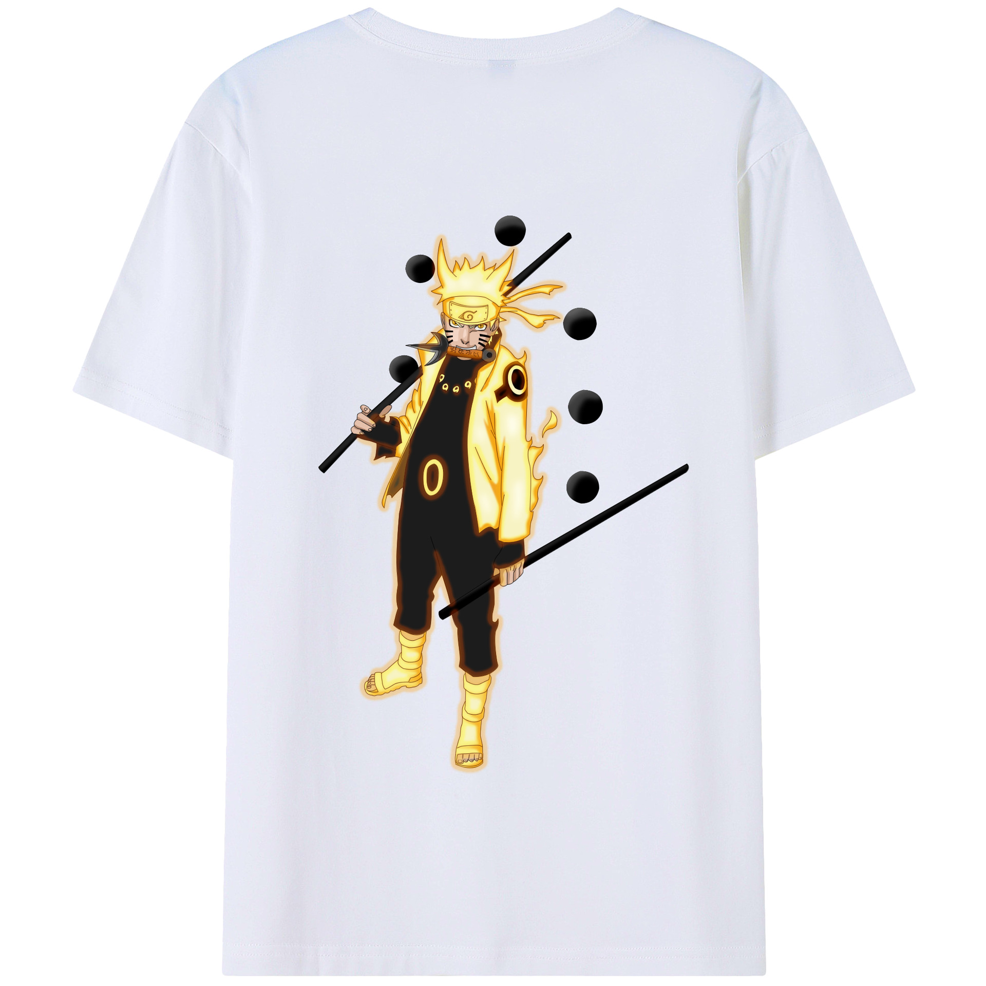（画像用） NARUTO -ナルト- うずまき ナルト Uzumaki Naruto 綿100％半袖Tシャツ（背面プリント）