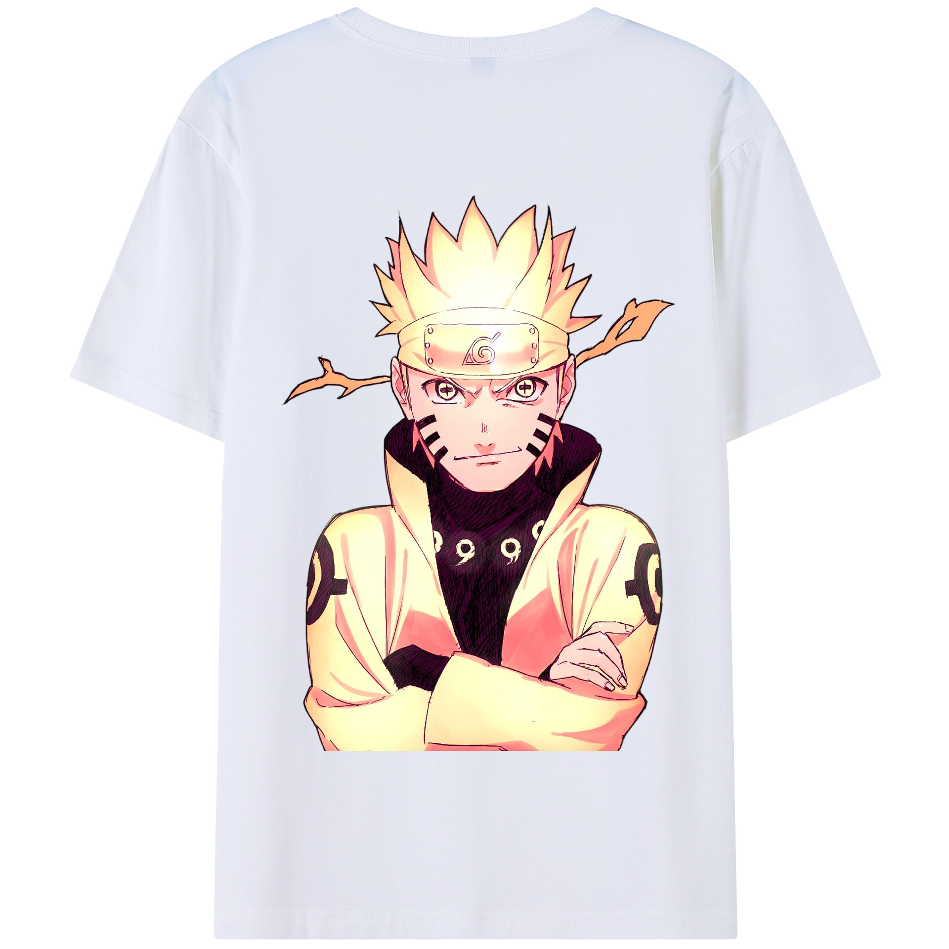 （画像用） NARUTO -ナルト- うずまき ナルト Uzumaki Naruto 綿100％半袖Tシャツ（背面プリント）