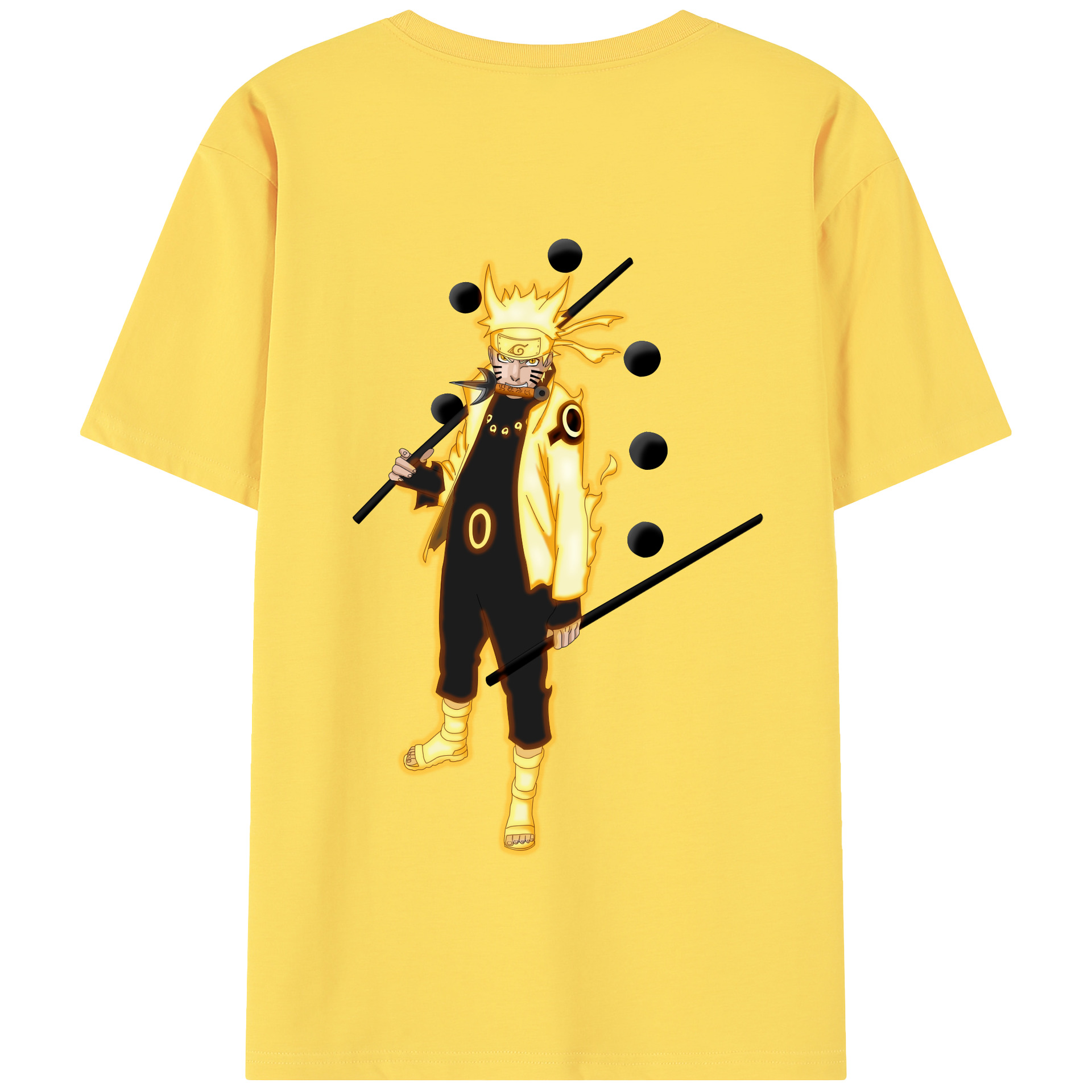 （画像用） NARUTO -ナルト- うずまき ナルト Uzumaki Naruto 綿100％半袖Tシャツ（背面プリント）