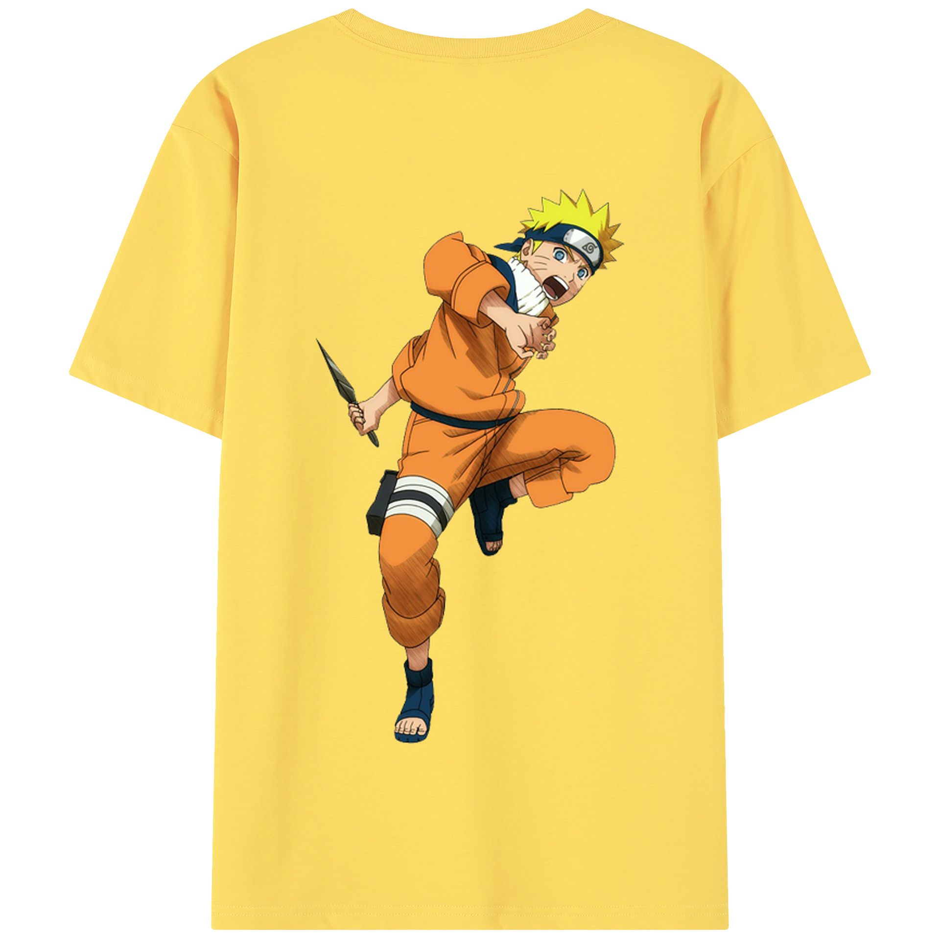 （画像用） NARUTO -ナルト- うずまき ナルト Uzumaki Naruto 綿100％半袖Tシャツ（背面プリント）