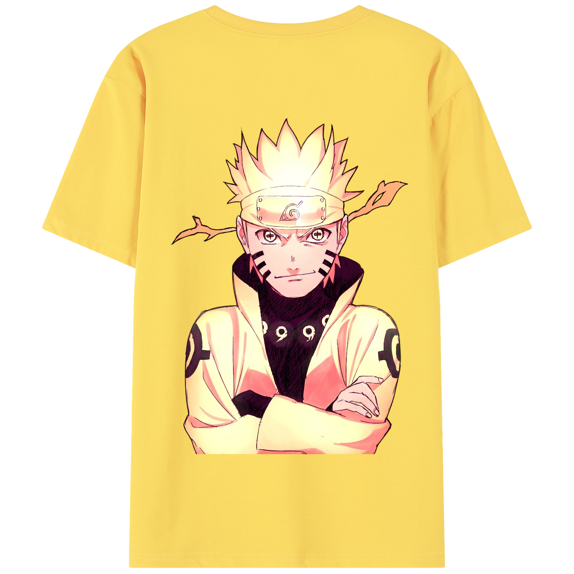 （画像用） NARUTO -ナルト- うずまき ナルト Uzumaki Naruto 綿100％半袖Tシャツ（背面プリント）