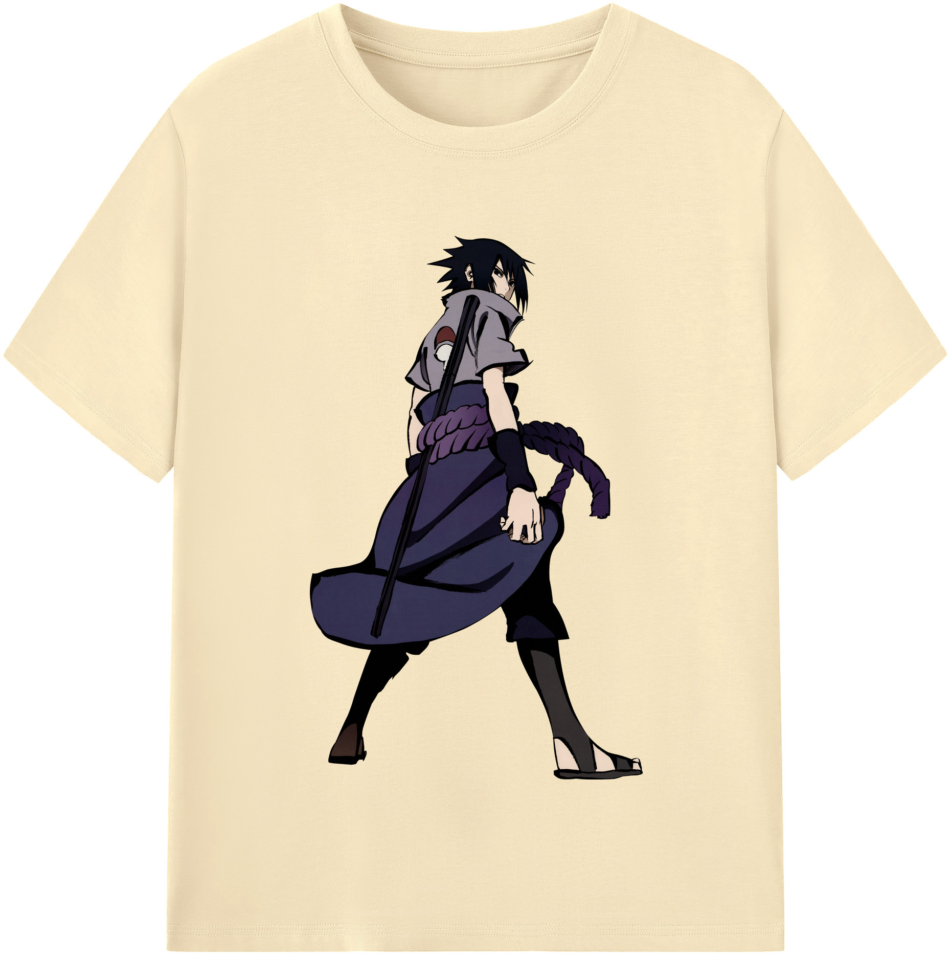 （画像用） NARUTO -ナルト- うちは サスケ Uchiha Sasuke 綿100％半袖Tシャツ（フロントプリント）