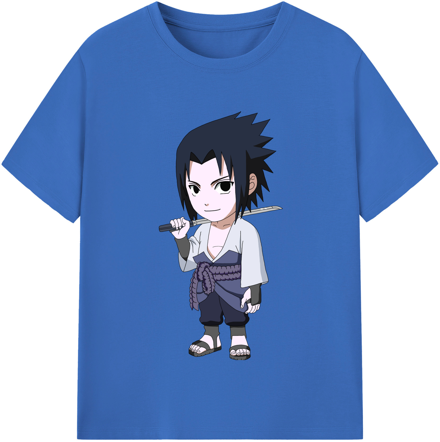 （画像用） NARUTO -ナルト- うちは サスケ Uchiha Sasuke 綿100％半袖Tシャツ（フロントプリント）