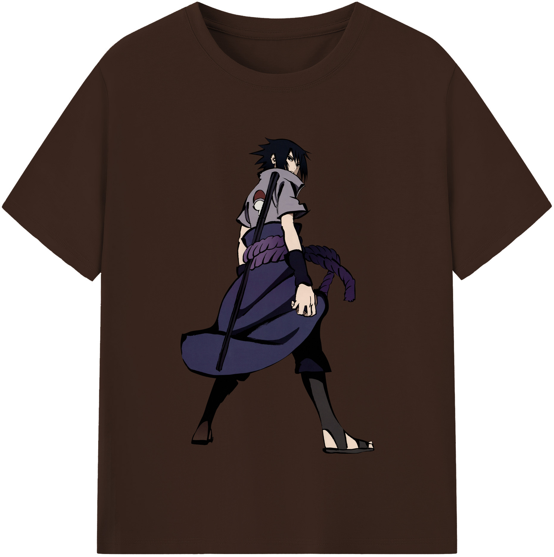 （画像用） NARUTO -ナルト- うちは サスケ Uchiha Sasuke 綿100％半袖Tシャツ（フロントプリント）