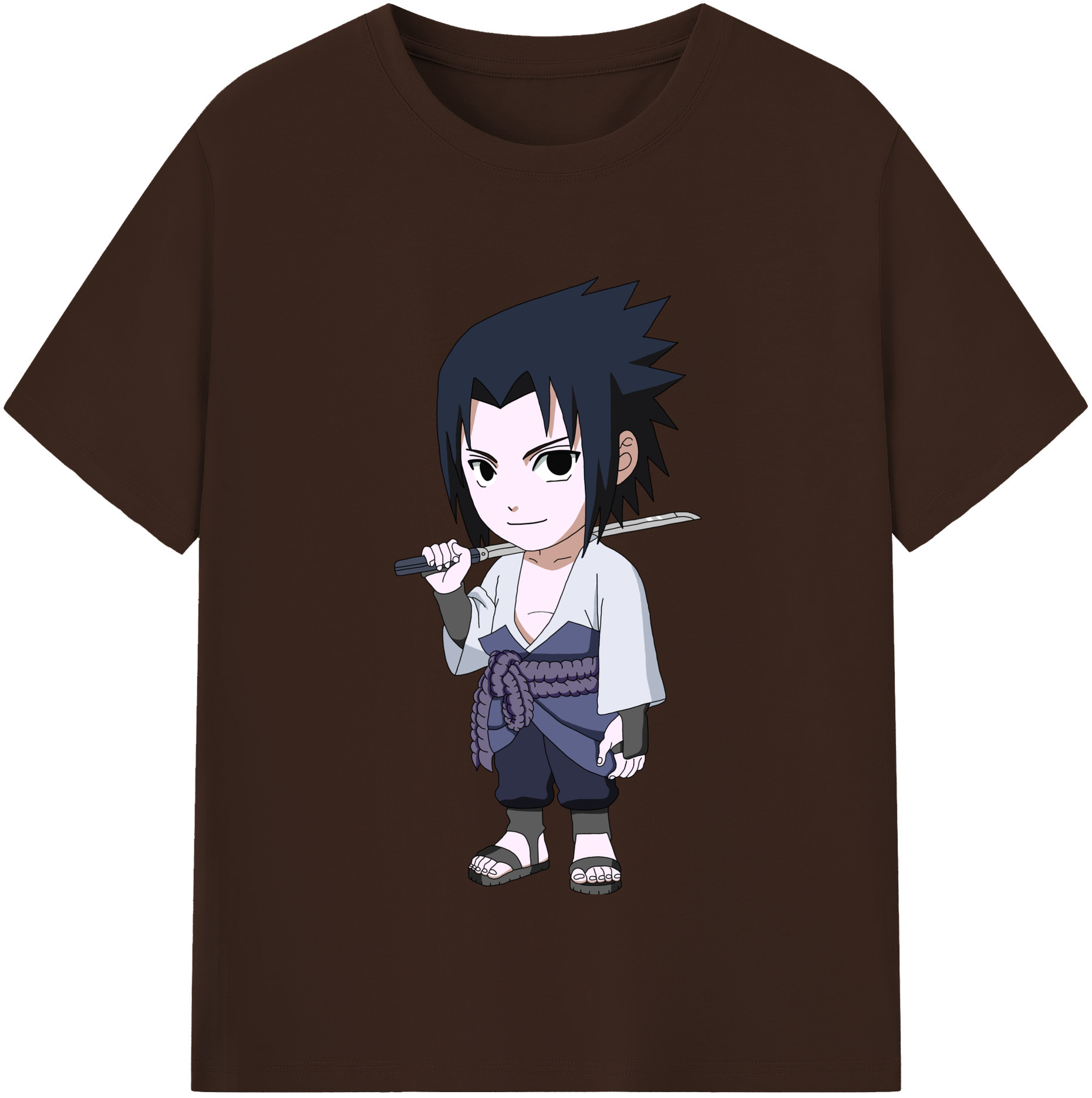 （画像用） NARUTO -ナルト- うちは サスケ Uchiha Sasuke 綿100％半袖Tシャツ（フロントプリント）
