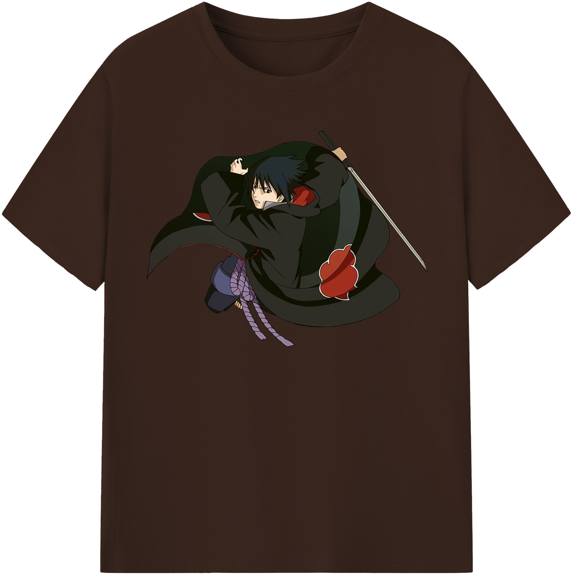 （画像用） NARUTO -ナルト- うちは サスケ Uchiha Sasuke 綿100％半袖Tシャツ（フロントプリント）