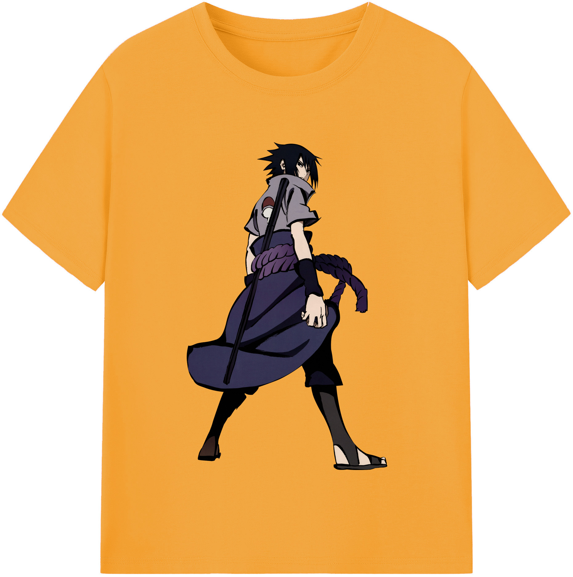 （画像用） NARUTO -ナルト- うちは サスケ Uchiha Sasuke 綿100％半袖Tシャツ（フロントプリント）